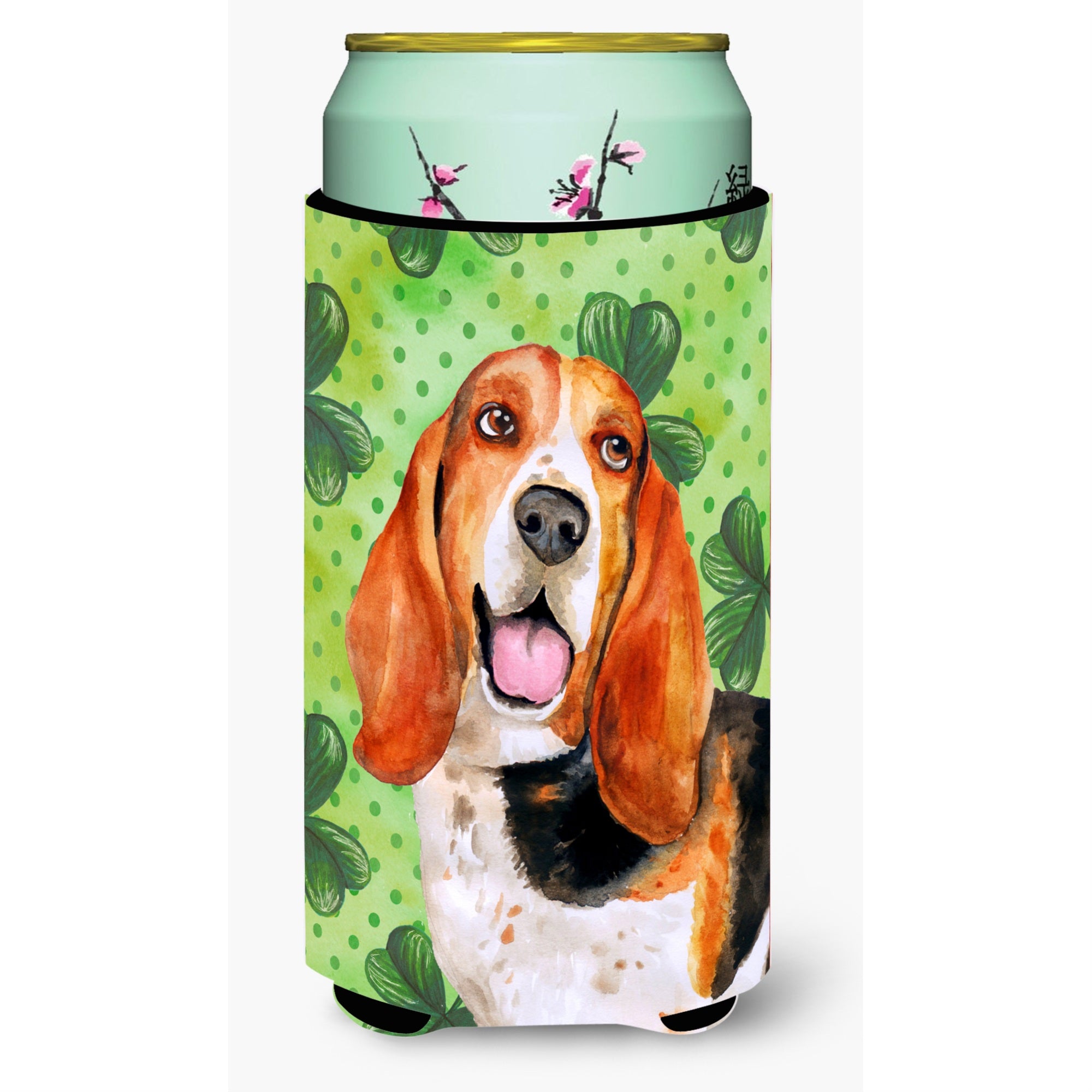 Caroline'S Treasures Basset Hound St Patrick'S Decorative Can Hugger, Tall Boy, Multicolor