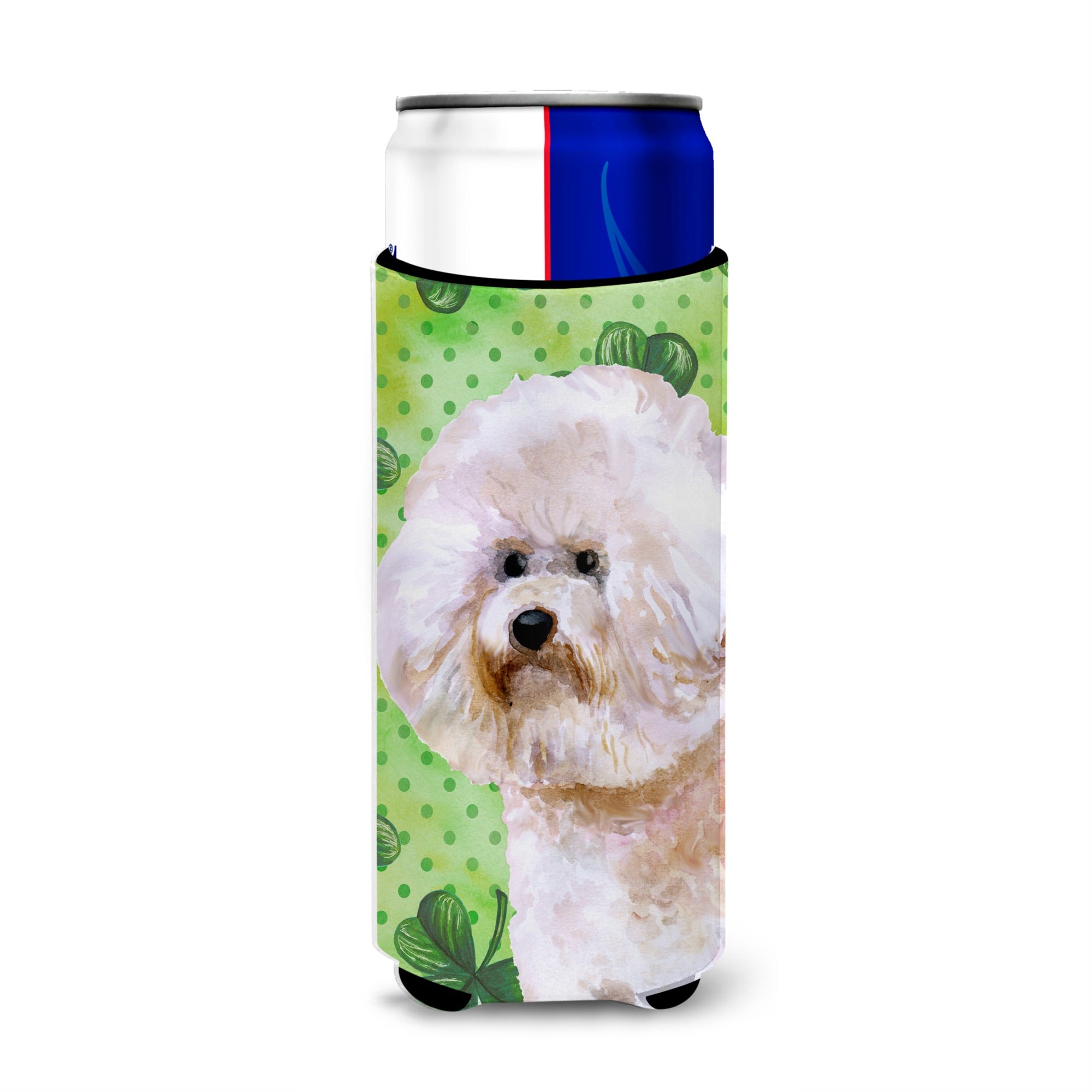Caroline'S Treasures Bichon Frise #2 St Patrick'S Decorative Can Hugger, Slim, Multicolor