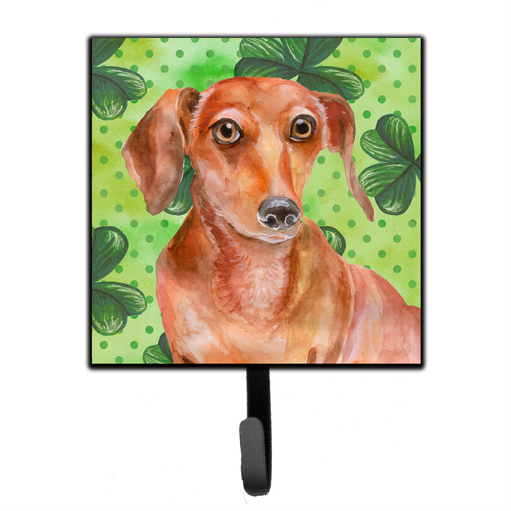 Caroline'S Treasures Red Dachshund St Patrick'S Wall Hook, Small, Multicolor