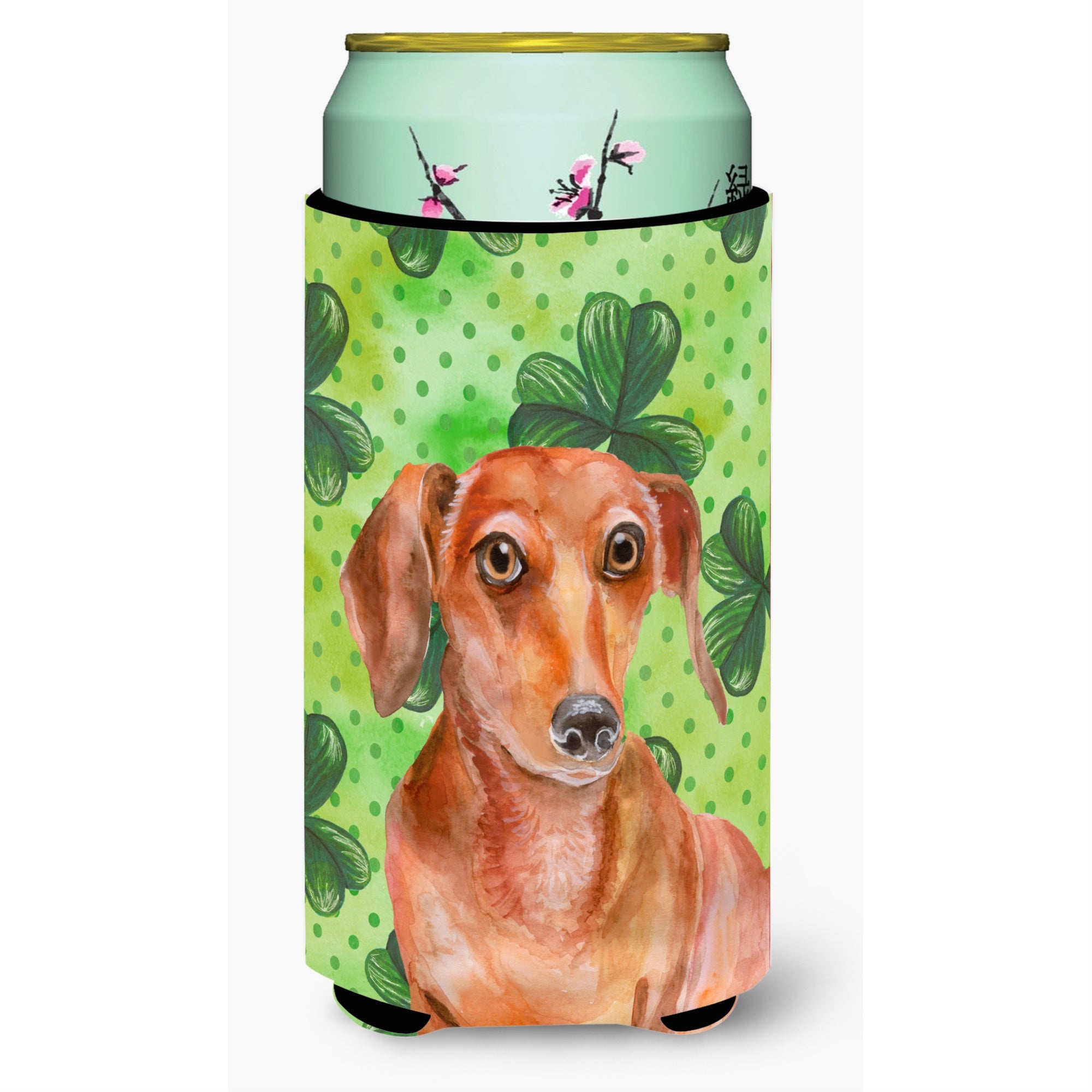 Caroline'S Treasures Red Dachshund St Patrick'S Decorative Can Hugger, Tall Boy, Multicolor