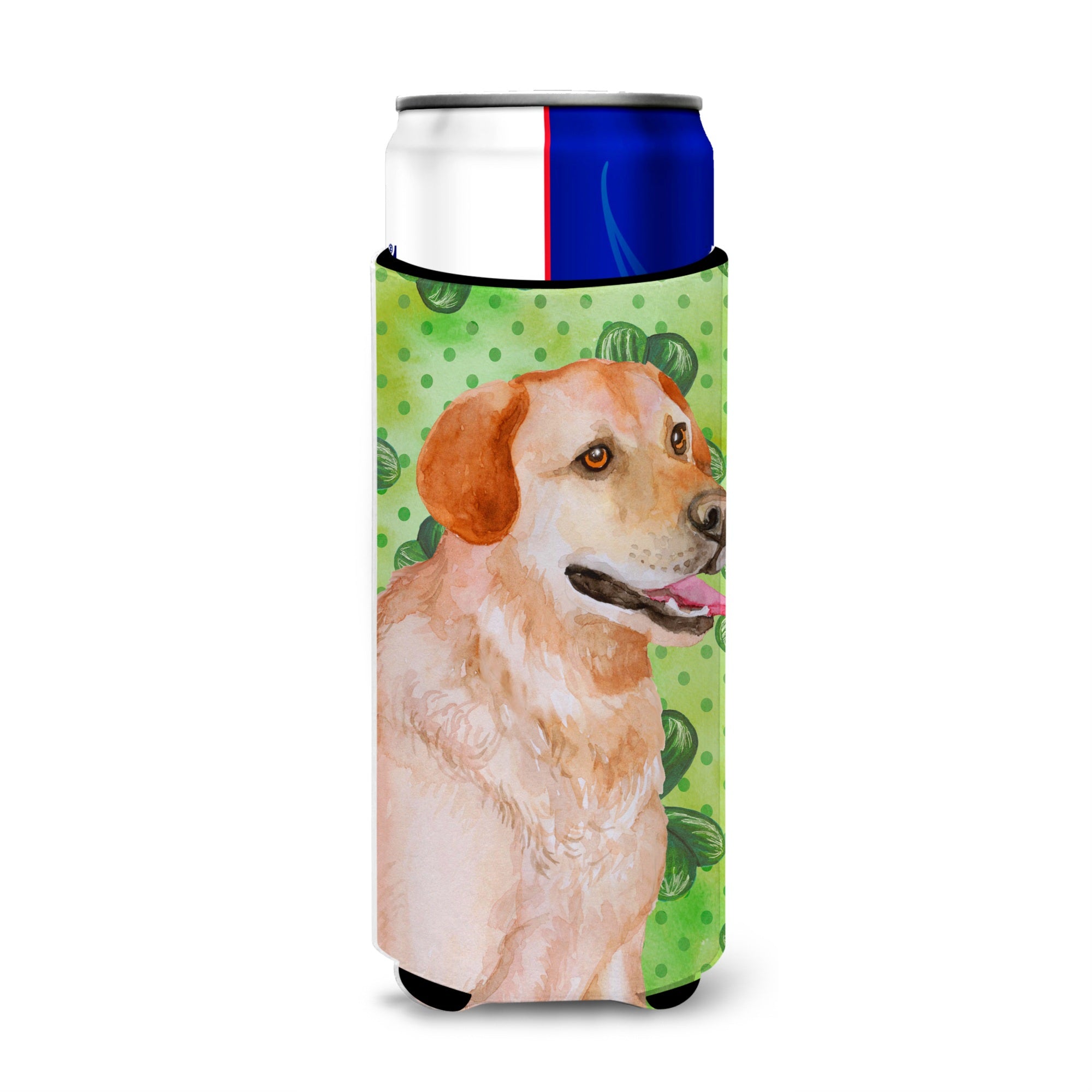 Caroline'S Treasures Labrador Retriever St Patrick'S Decorative Can Hugger, Slim, Multicolor