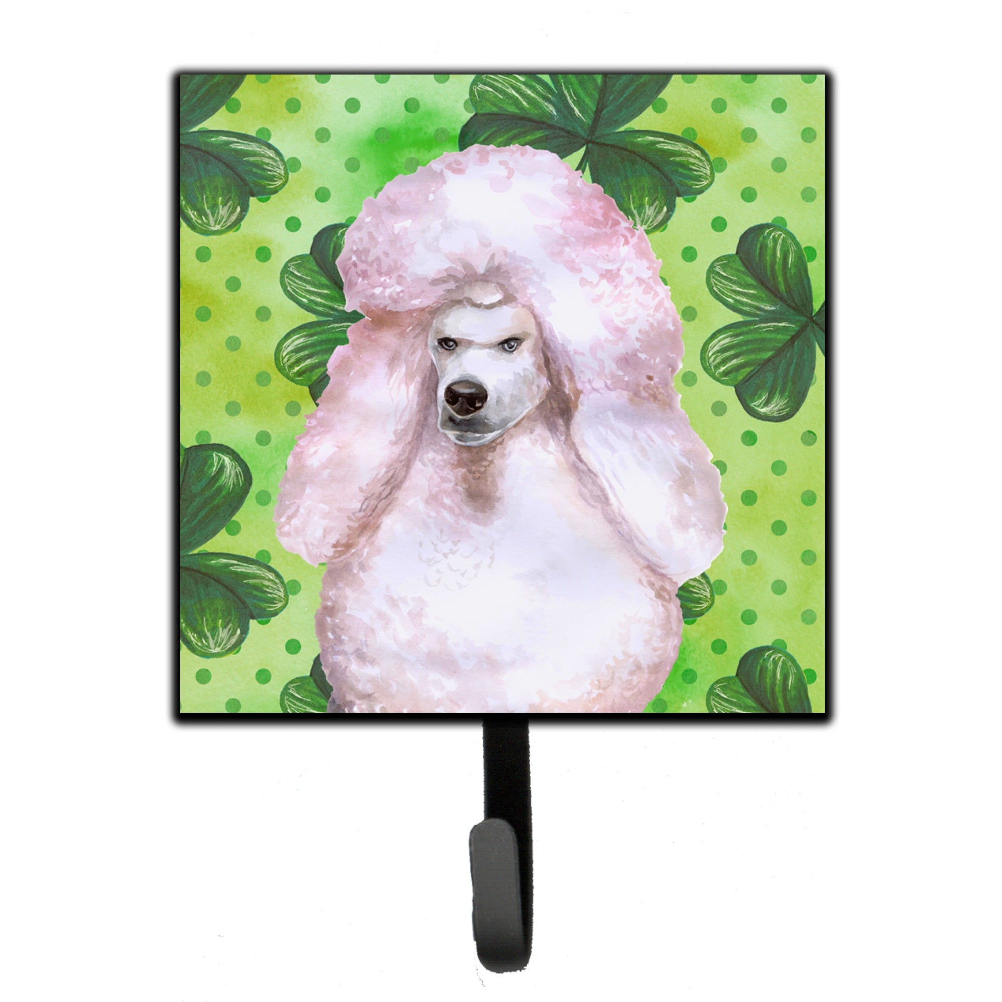 Caroline'S Treasures White Standard Poodle St Patrick'S Wall Hook, Small, Multicolor