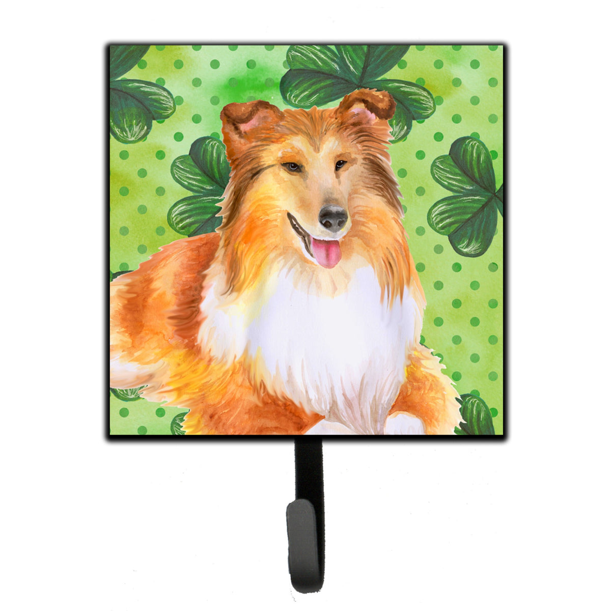 Caroline'S Treasures Sheltie St Patrick'S Wall Hook, Small, Multicolor