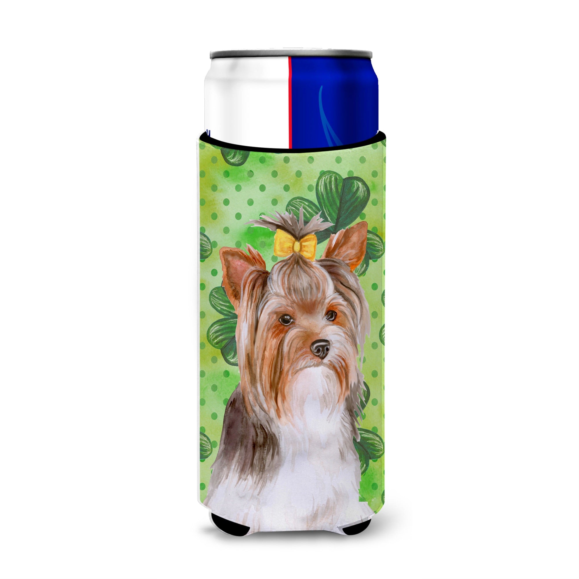 Caroline'S Treasures Yorkshire Terrier #2 St Patrick'S Decorative Can Hugger, Slim, Multicolor