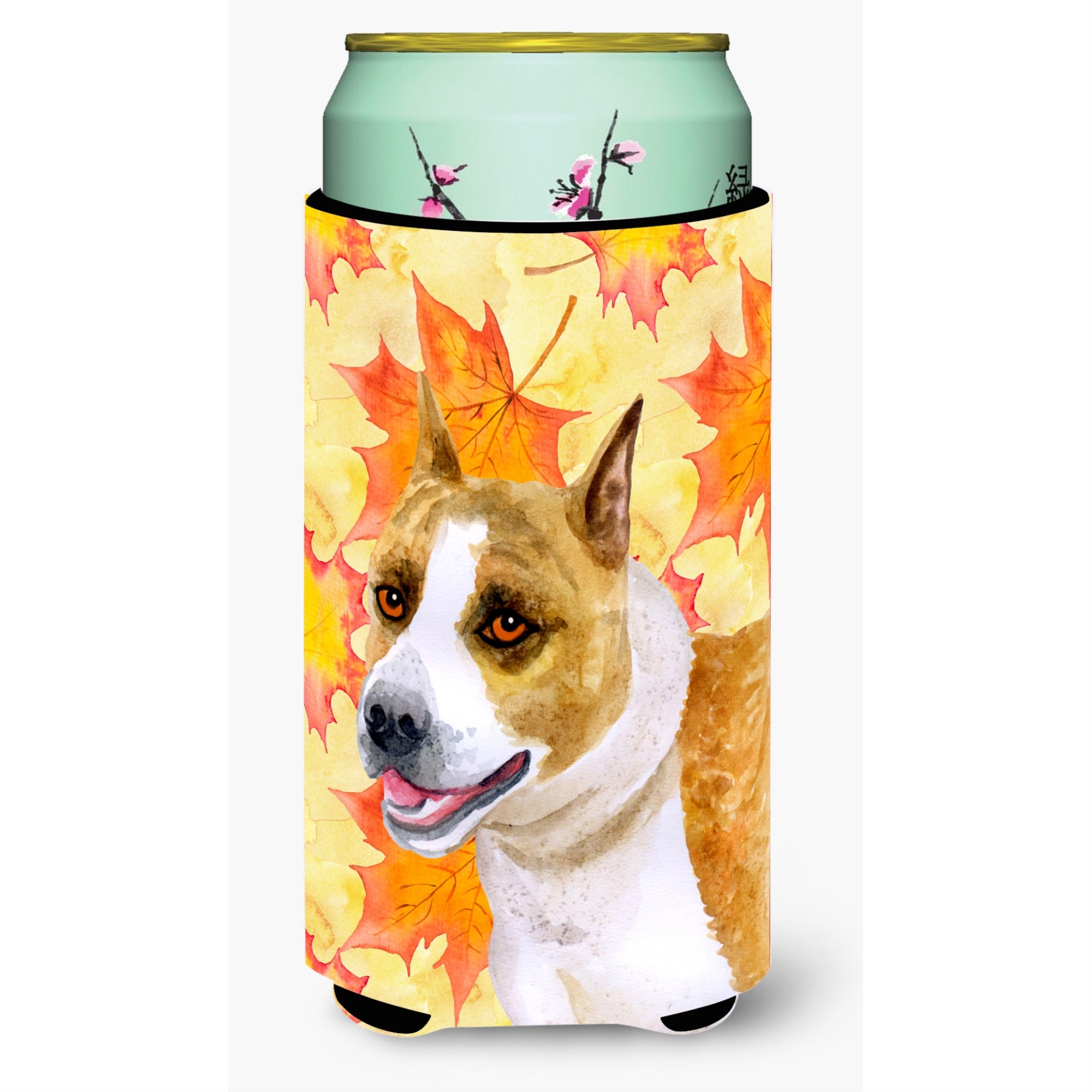 Caroline'S Treasures American Staffordshire Fall Decorative Can Hugger, Tall Boy, Multicolor