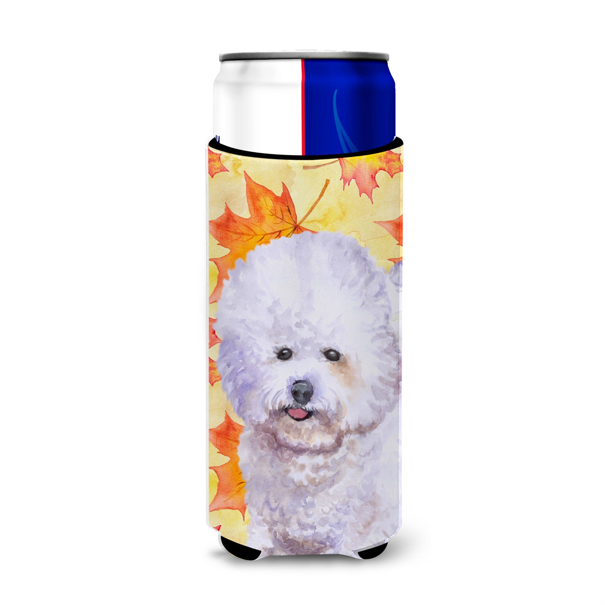 Caroline'S Treasures Bichon Frise Fall Decorative Can Hugger, Slim, Multicolor