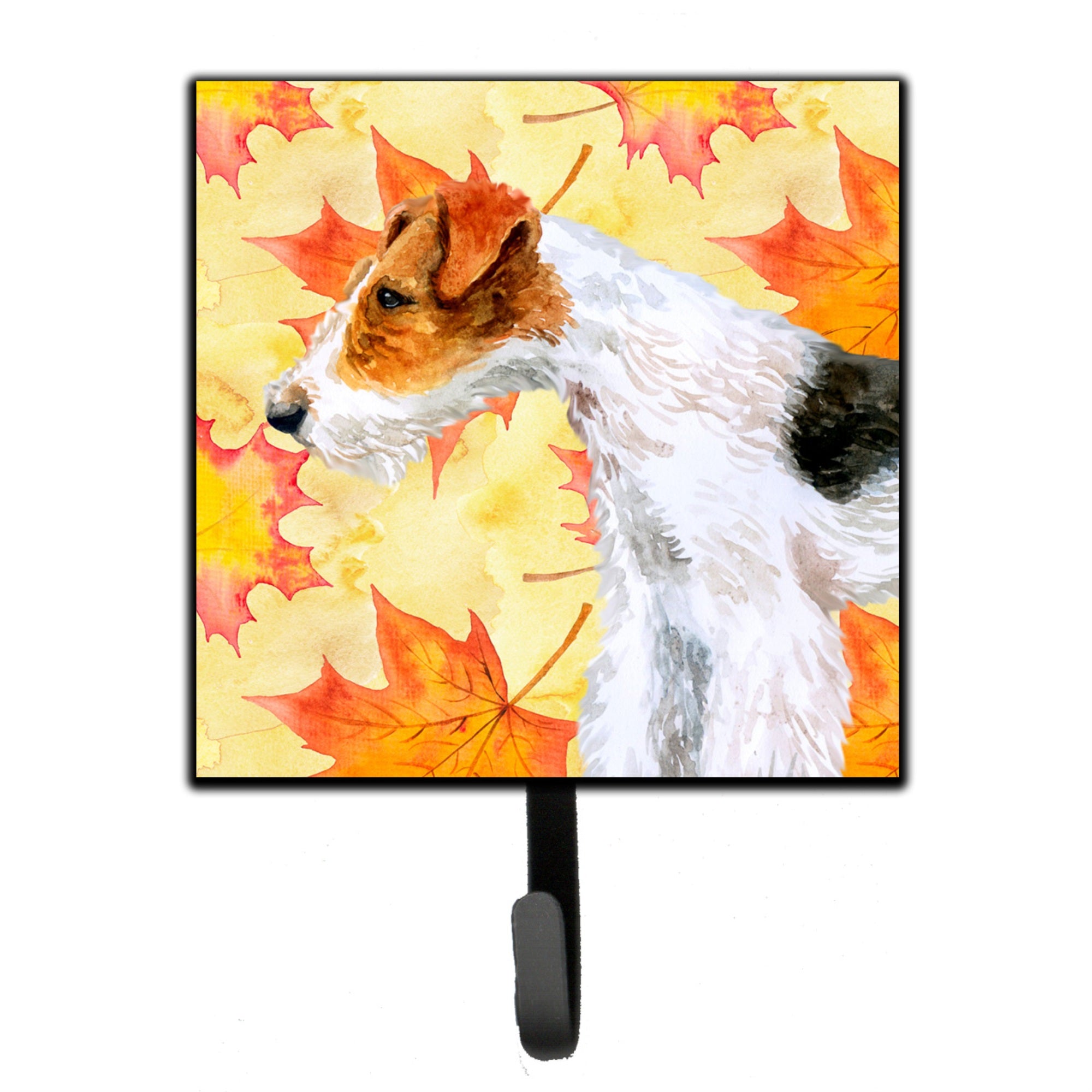 Caroline'S Treasures Fox Terrier Fall Wall Hook, Small, Multicolor