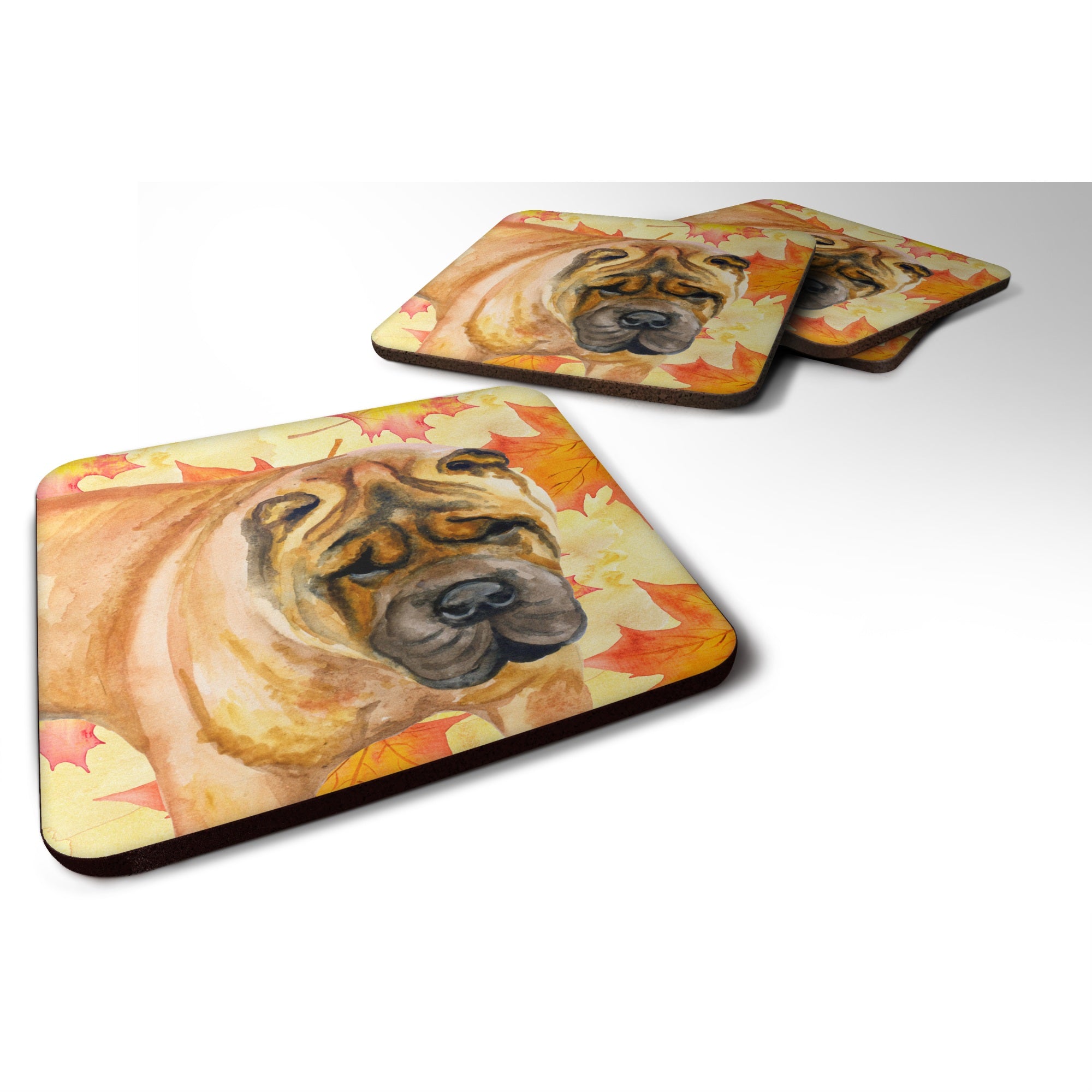 Caroline'S Treasures Shar Pei Fall Decorative Coasters, Multicolor