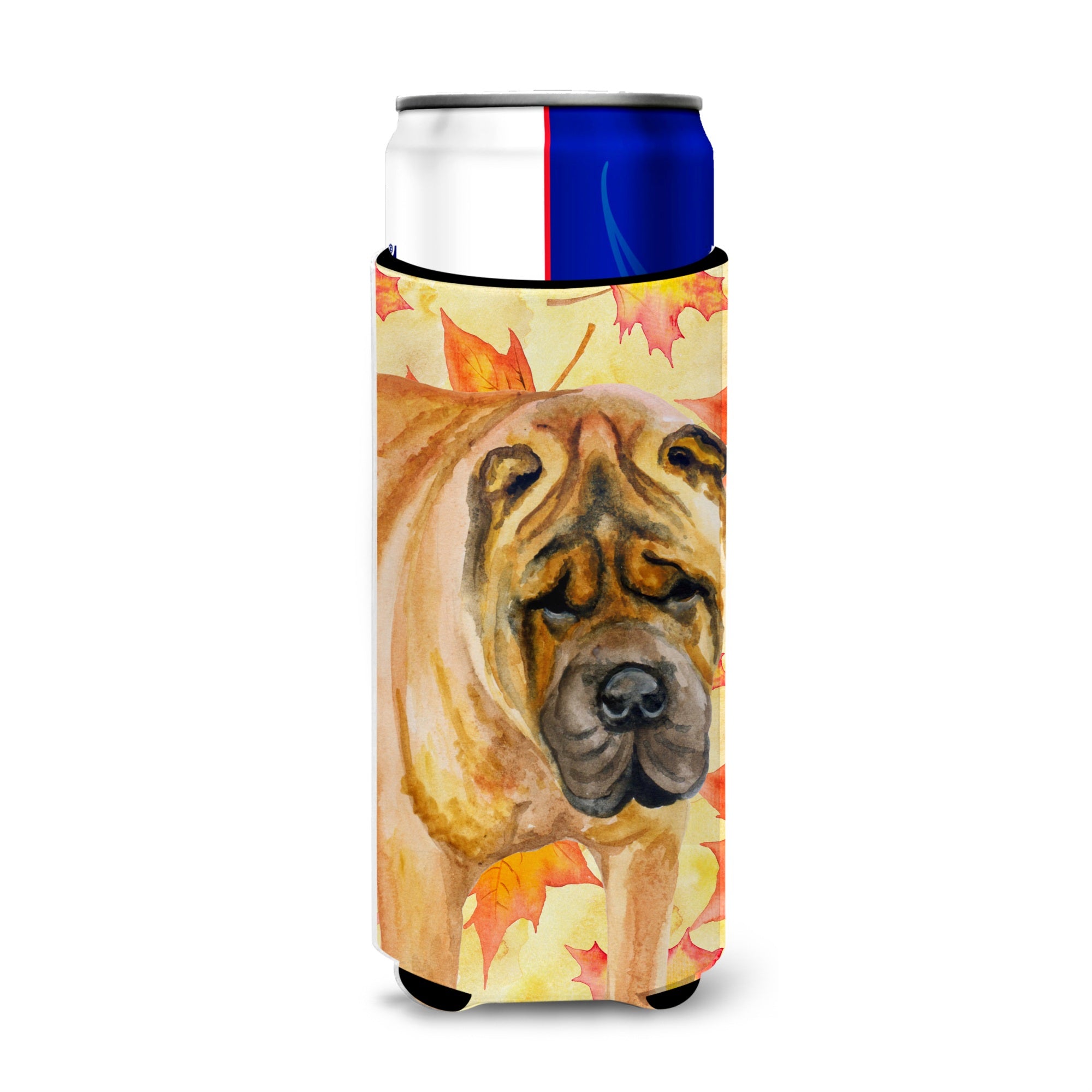 Caroline'S Treasures Shar Pei Fall Decorative Can Hugger, Slim, Multicolor