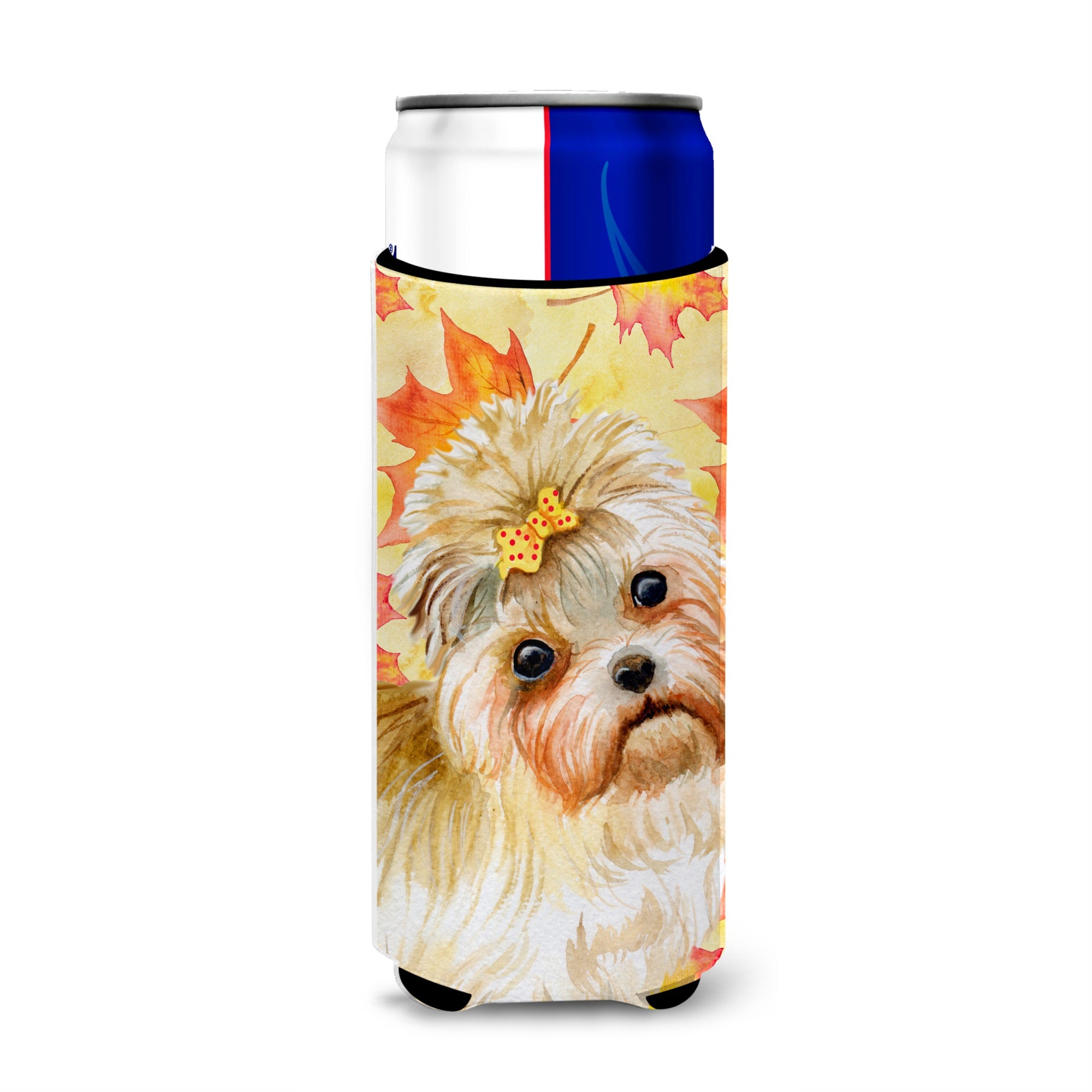 Caroline'S Treasures Morkie Fall Decorative Can Hugger, Slim, Multicolor