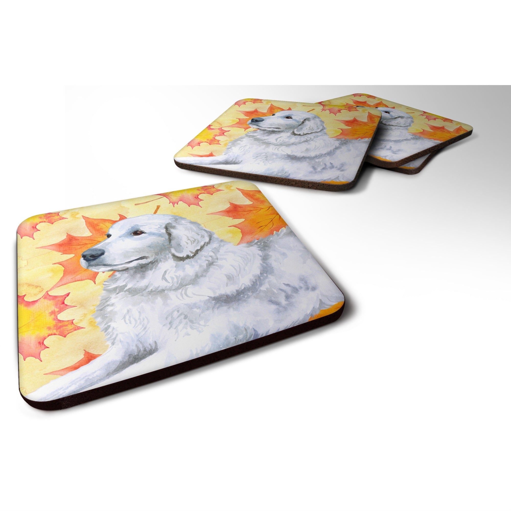 Caroline'S Treasures Maremma Sheepdog Fall Decorative Coasters, Multicolor