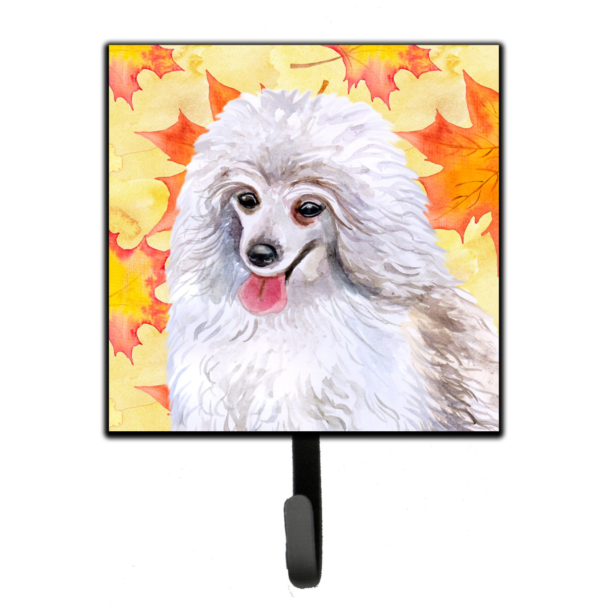 Caroline'S Treasures Medium White Poodle Fall Wall Hook, Small, Multicolor