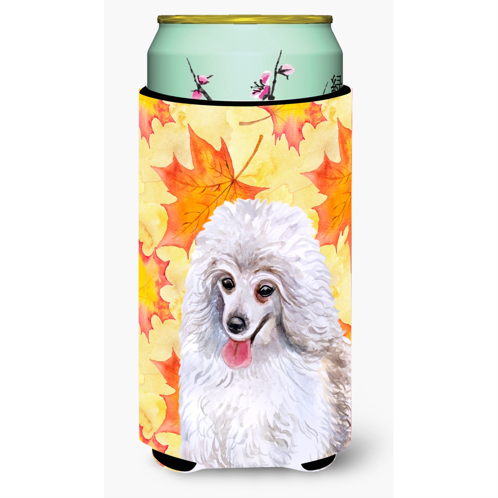 Caroline'S Treasures Medium White Poodle Fall Decorative Can Hugger, Tall Boy, Multicolor