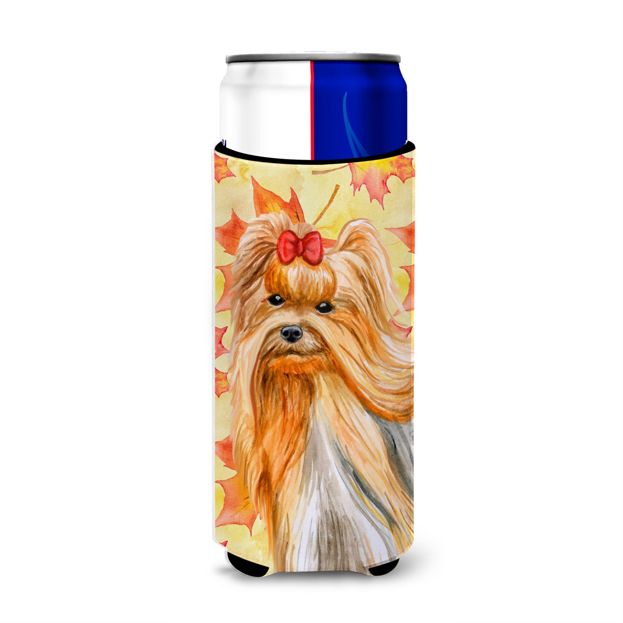 Caroline'S Treasures Yorkshire Terrier Fall Decorative Can Hugger, Slim, Multicolor
