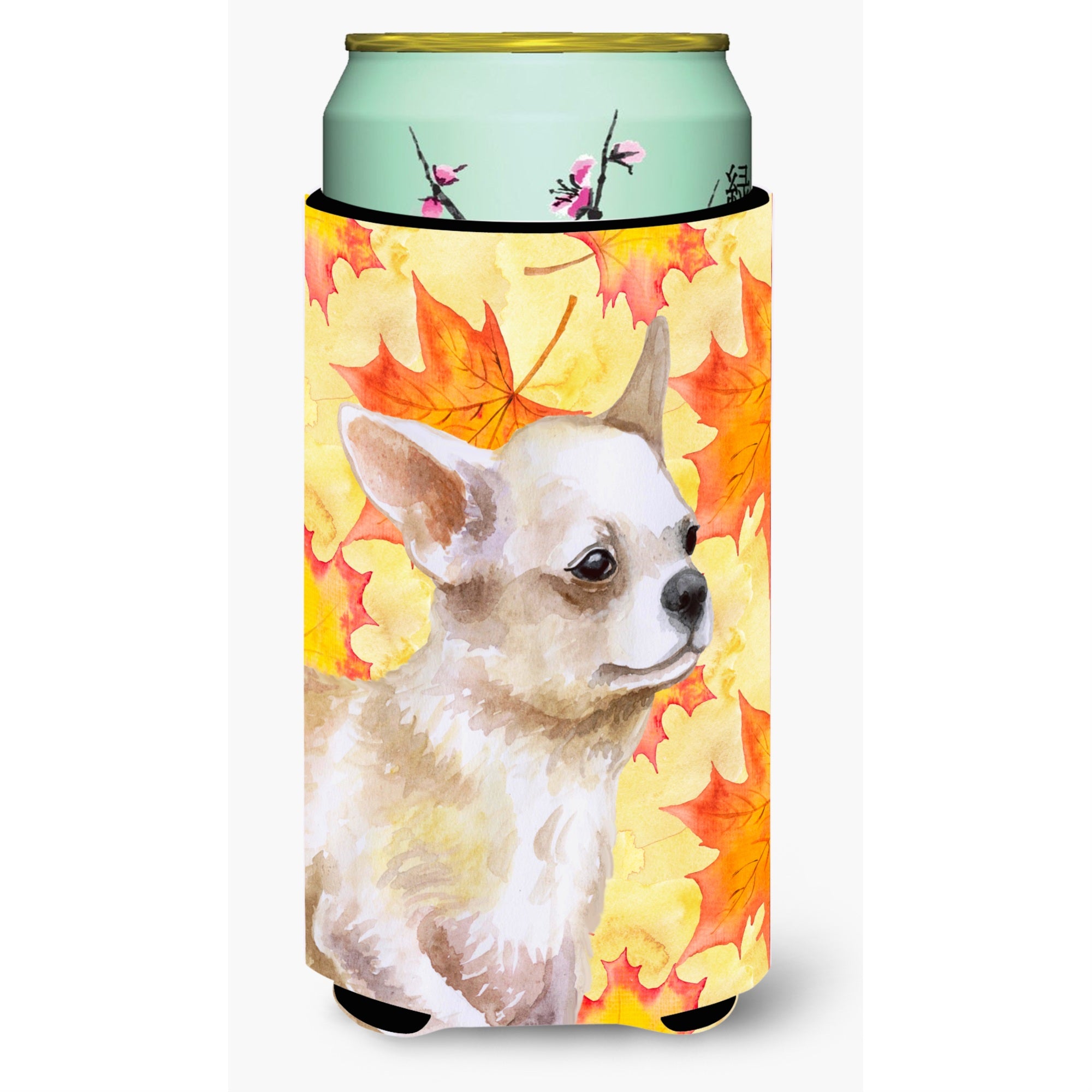 Caroline'S Treasures Chihuahua Leg Up Fall Decorative Can Hugger, Tall Boy, Multicolor