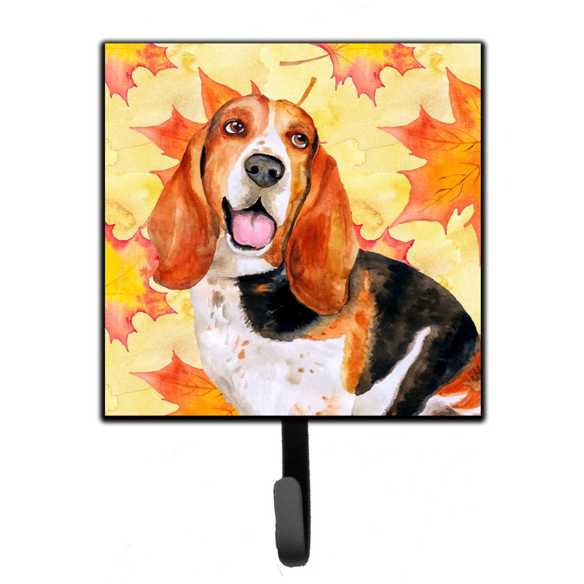 Caroline'S Treasures Basset Hound Fall Wall Hook, Small, Multicolor