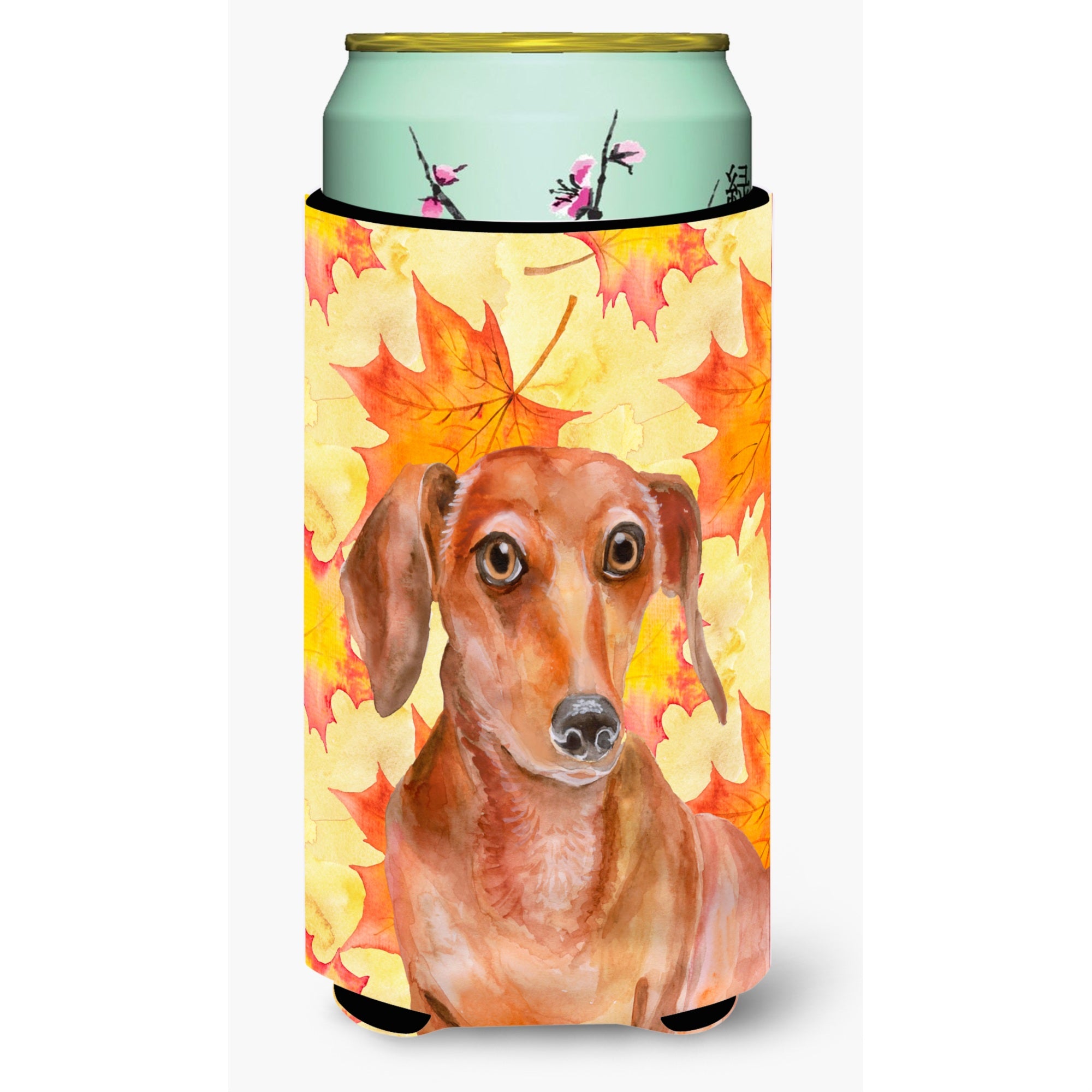 Caroline'S Treasures Red Dachshund Fall Decorative Can Hugger, Tall Boy, Multicolor