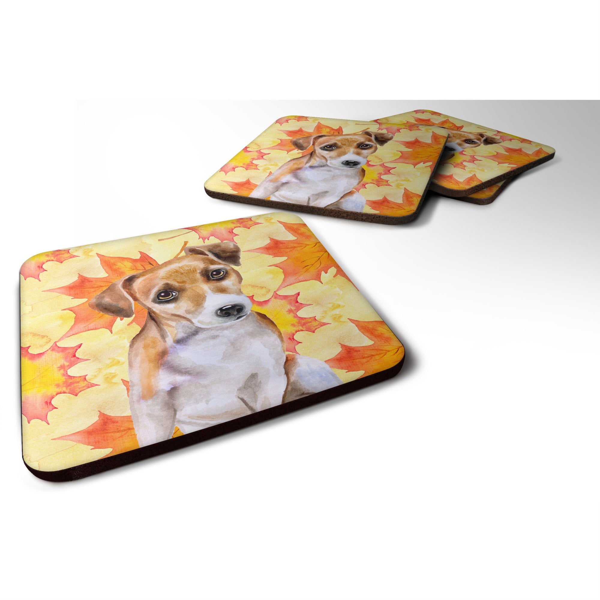 Caroline'S Treasures Jack Russell Terrier #2 Fall Decorative Coasters, Multicolor