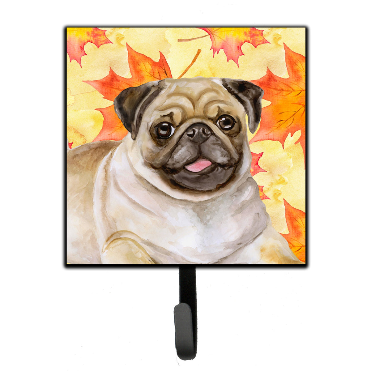 Caroline'S Treasures Fawn Pug Fall Wall Hook, Small, Multicolor