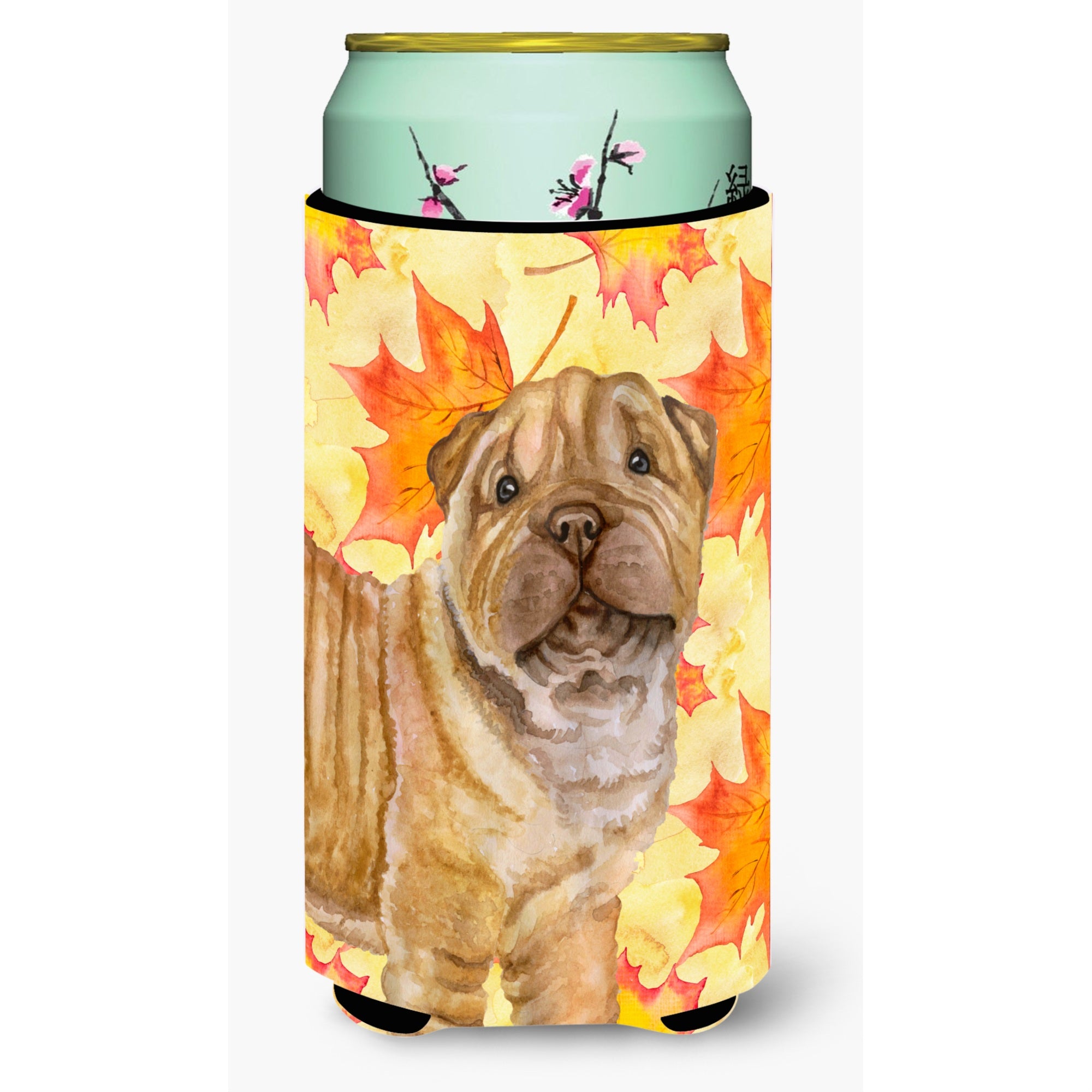 Caroline'S Treasures Shar Pei Puppy Fall Decorative Can Hugger, Tall Boy, Multicolor
