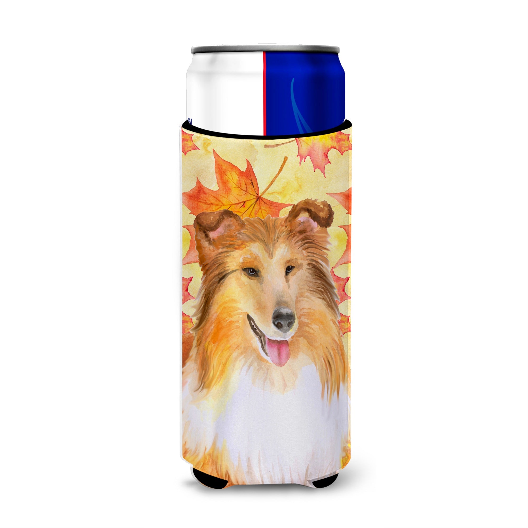 Caroline'S Treasures Sheltie Fall Decorative Can Hugger, Slim, Multicolor