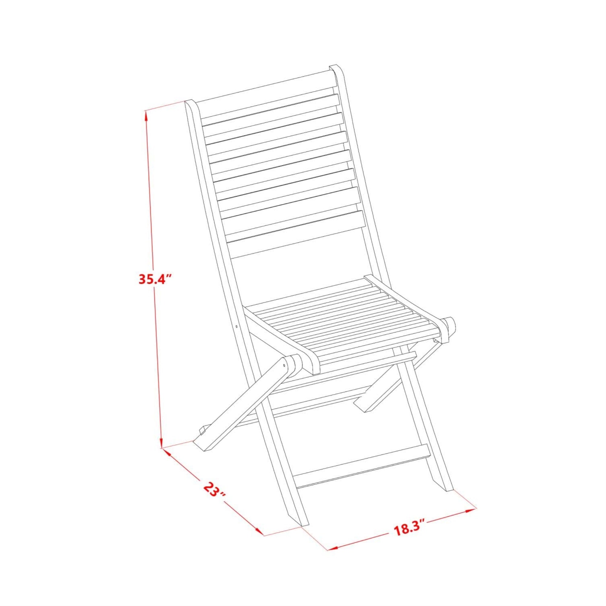 East West Furniture Bbscwna Cameron Foldable Outdoor Dining Chairs-Acacia Wood, Set Of 2, Natural Oil