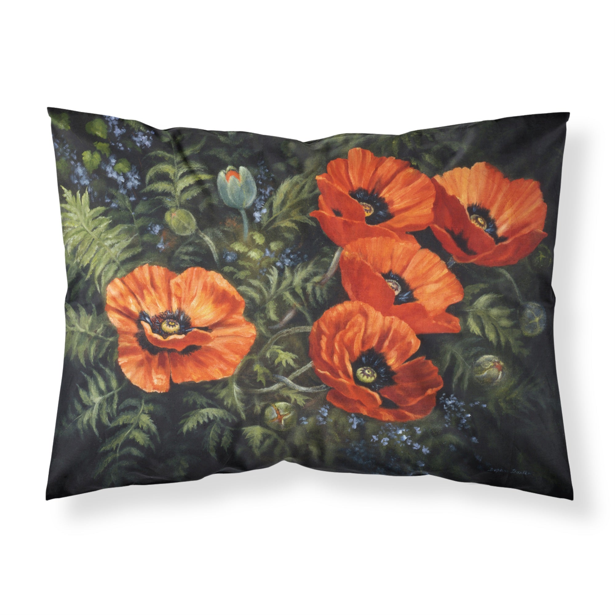 Caroline'S Treasures Poppies By Daphne Baxter Fabric Standard Pillowcase Bdba0007Pillowcase, Multicolor