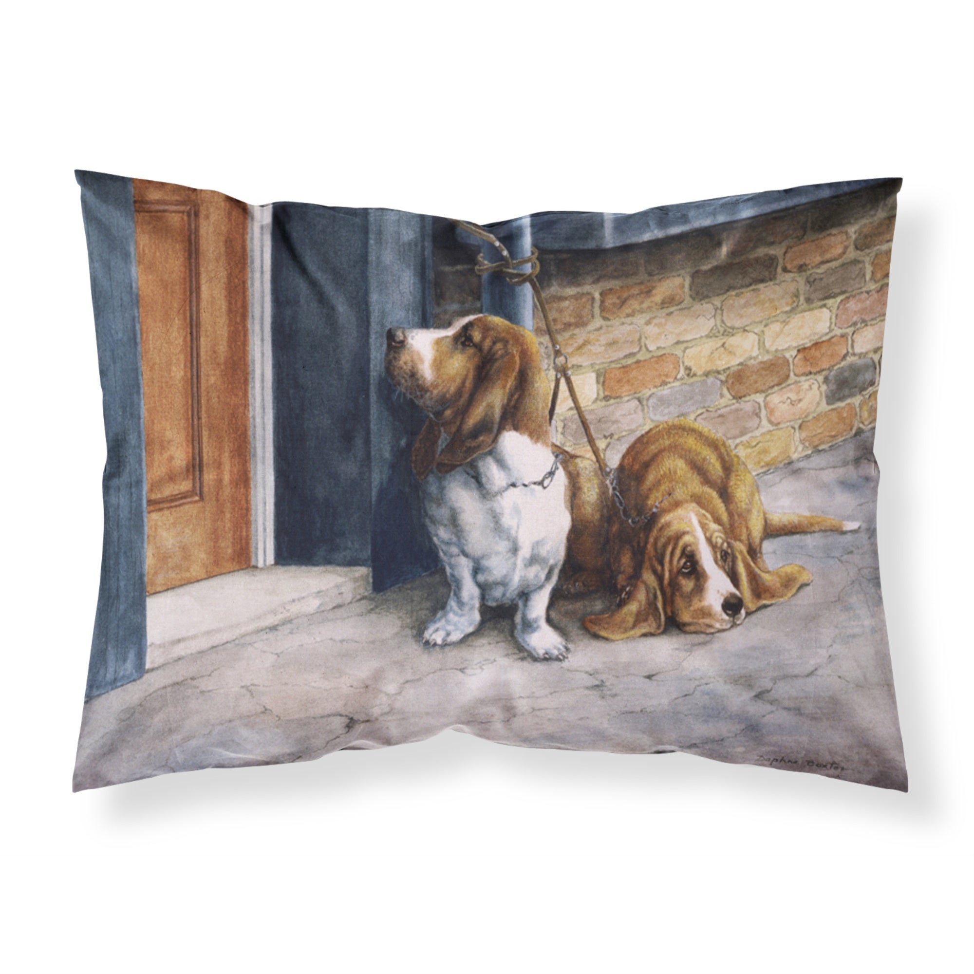 Caroline'S Treasures Basset Hound Printed, Polyester Envelope Closure Pillowcase, Standard, Multicolor