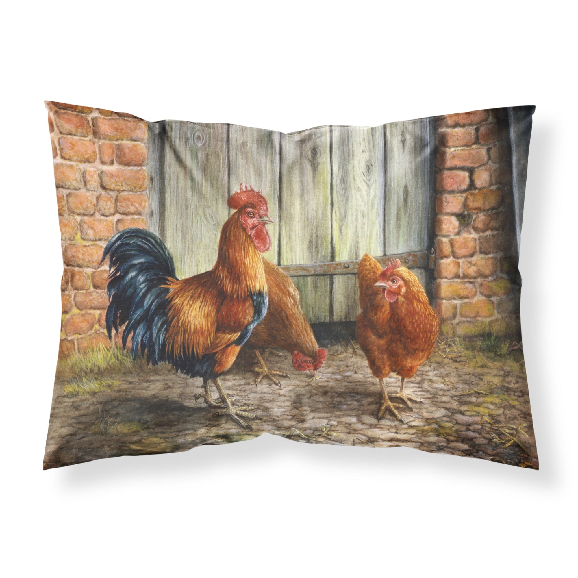 Caroline'S Treasures Rooster And Chickens By Daphne Baxter Fabric Standard Pillowcase Bdba0056Pillowcase, Multicolor