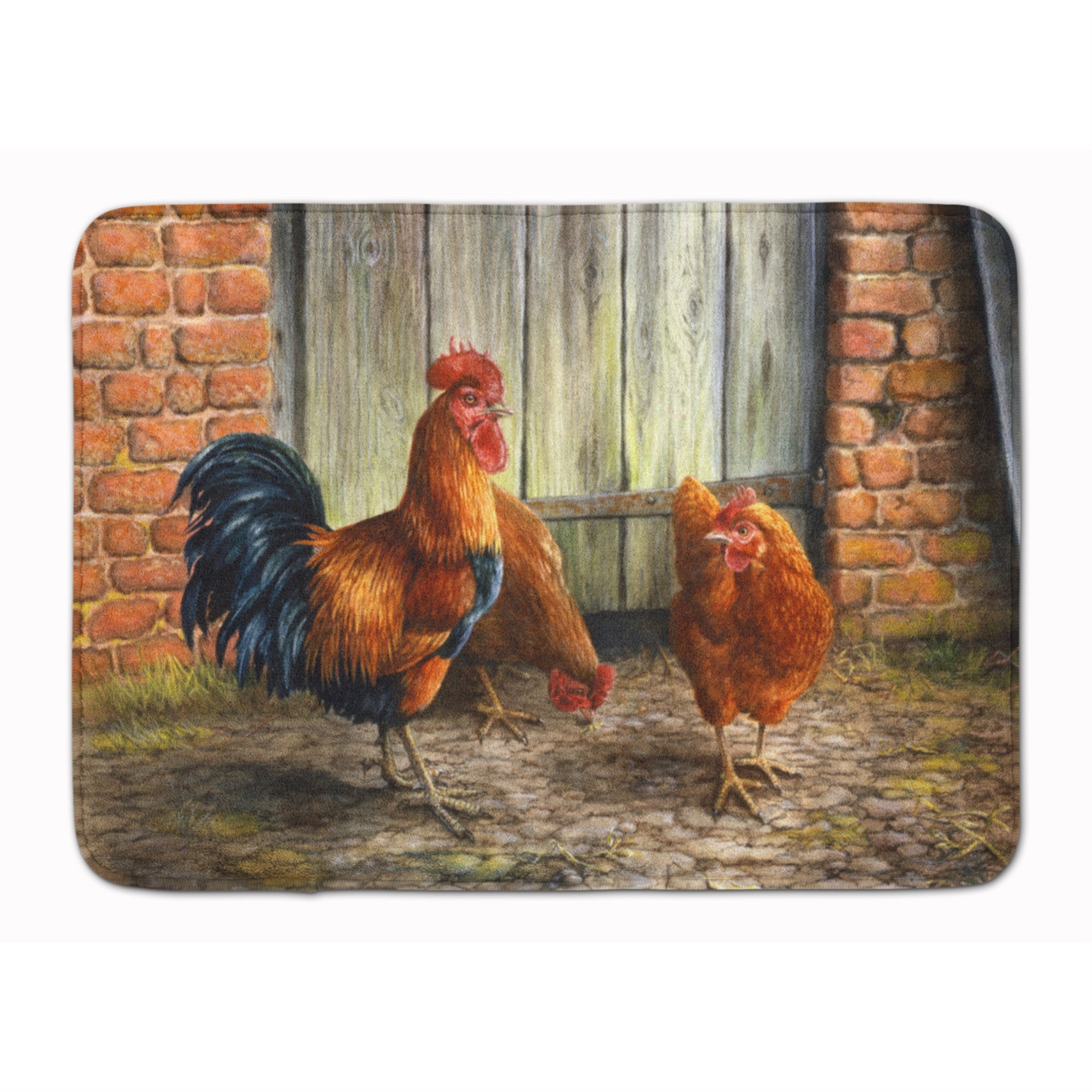 Caroline'S Treasures Rooster And Chickens By Daphne Baxter Floor Mat, 19 X 27, Multicolor
