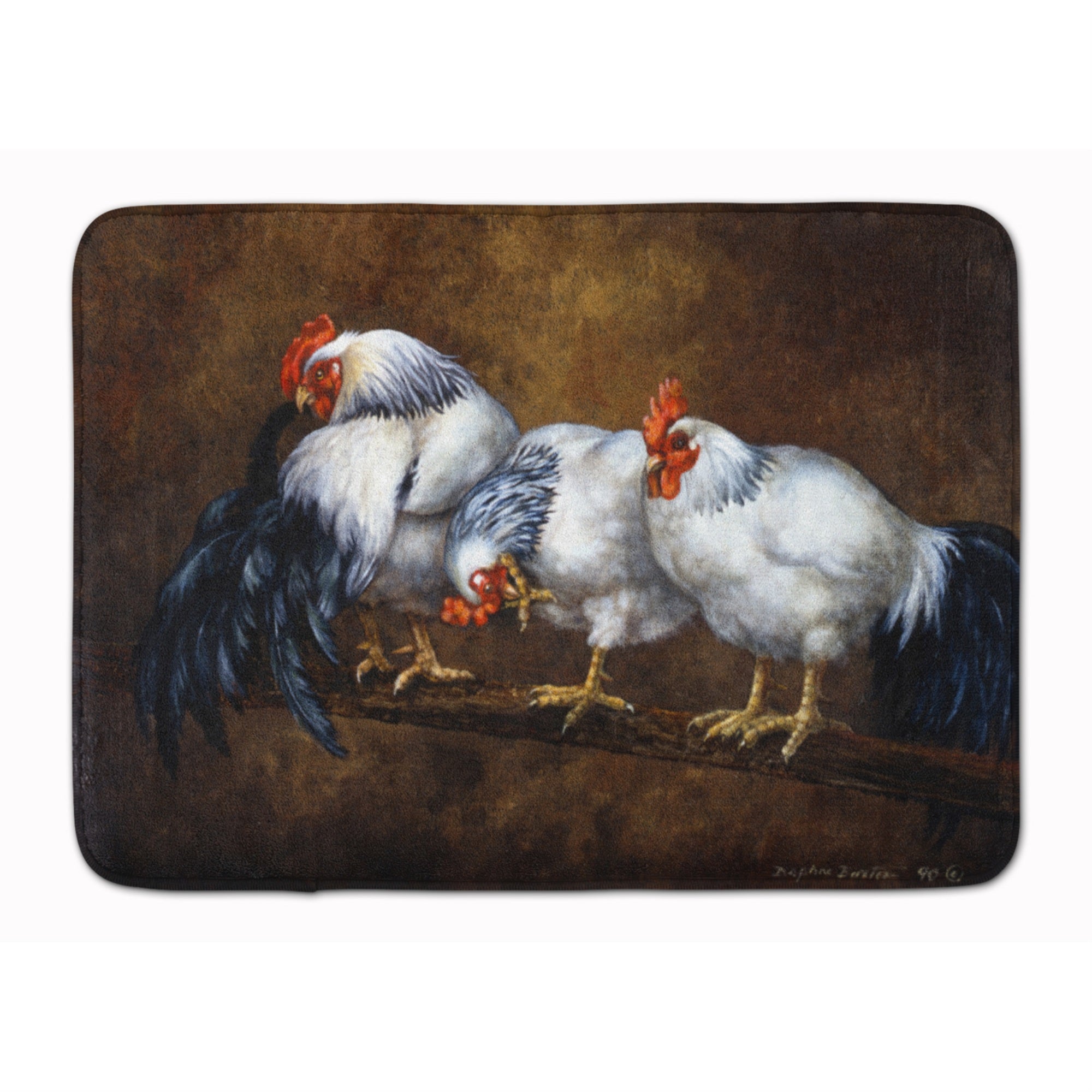 Caroline'S Treasures Roosting Rooster And Chickens Floor Mat, 19 X 27, Multicolor