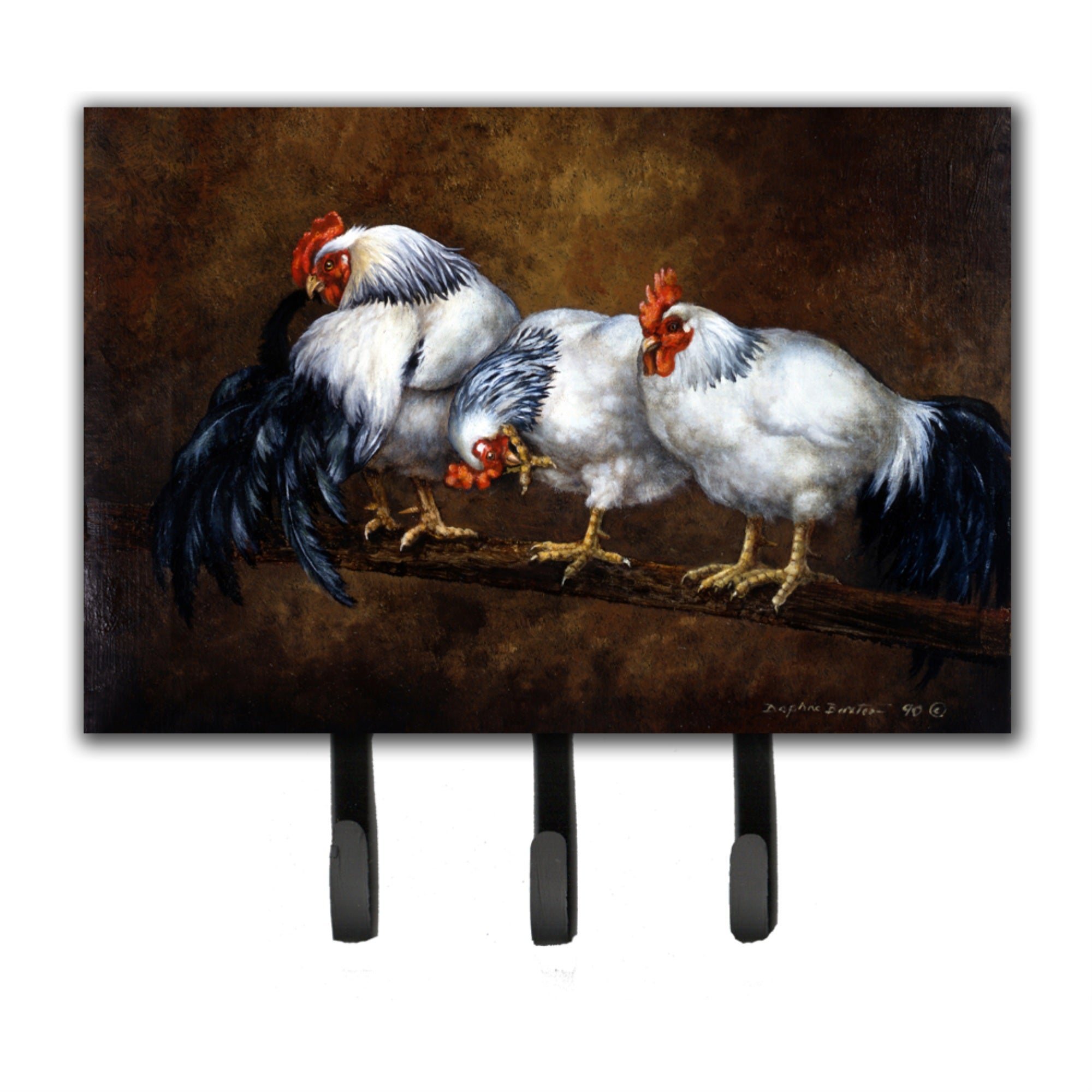 Caroline'S Treasures Roosting Rooster And Chickens Leash Or Key Holder Bdba0081Th68, Triple, Multicolor