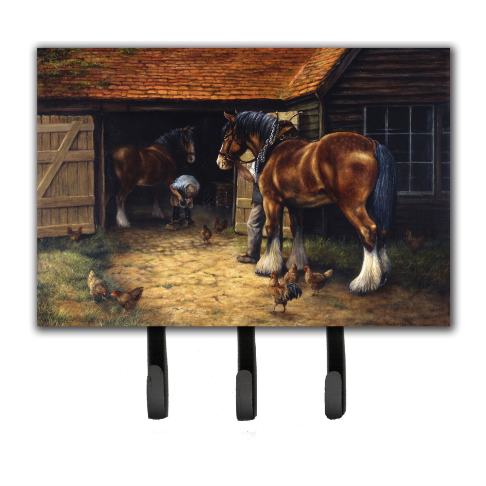 Caroline'S Treasures Horse And The Blacksmith By Daphne Baxter Leash Or Key Holder Bdba0086Th68, Triple
