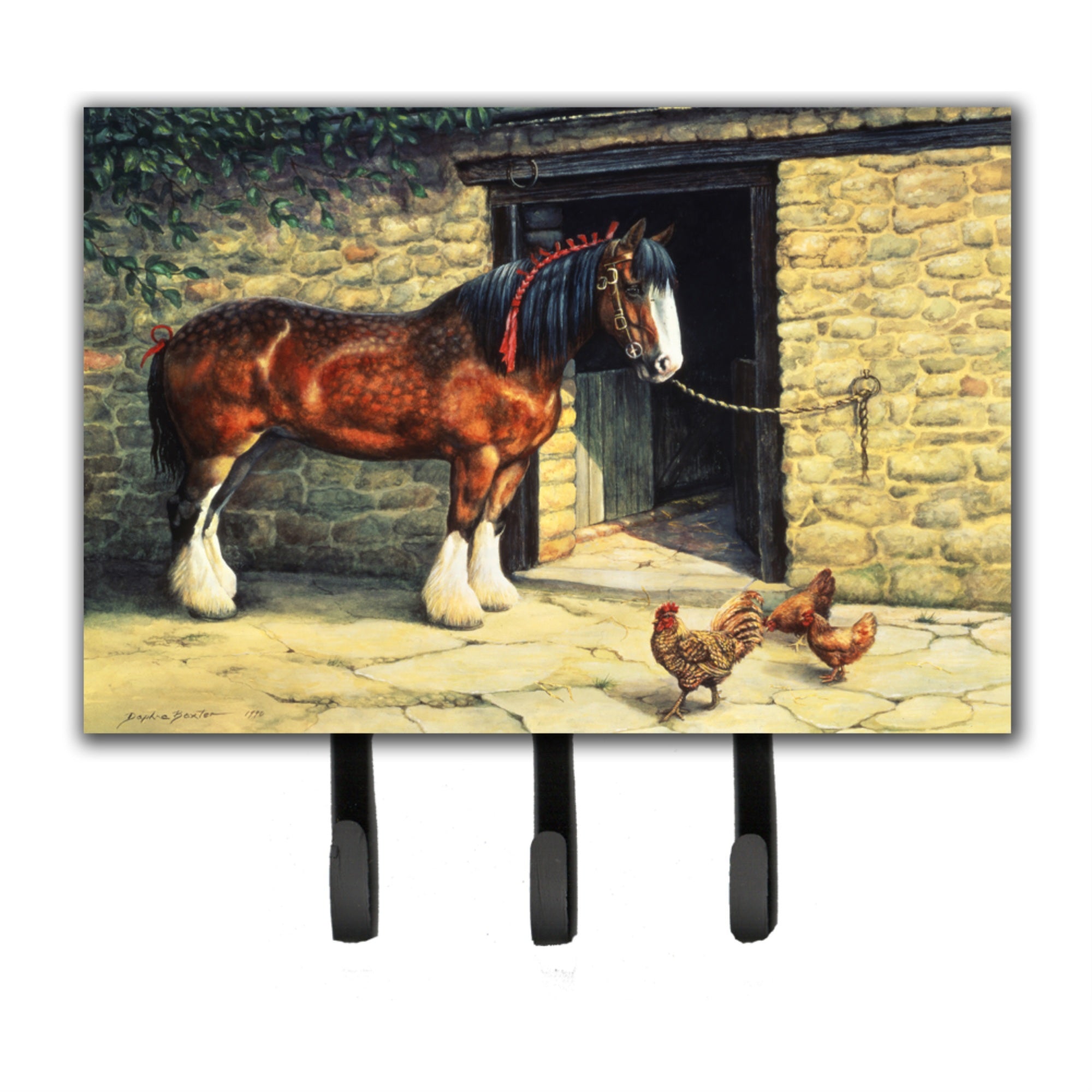 Caroline'S Treasures Horse And Chickens By Daphne Baxter Leash Or Key Holder Bdba0087Th68, Triple, Multicolor