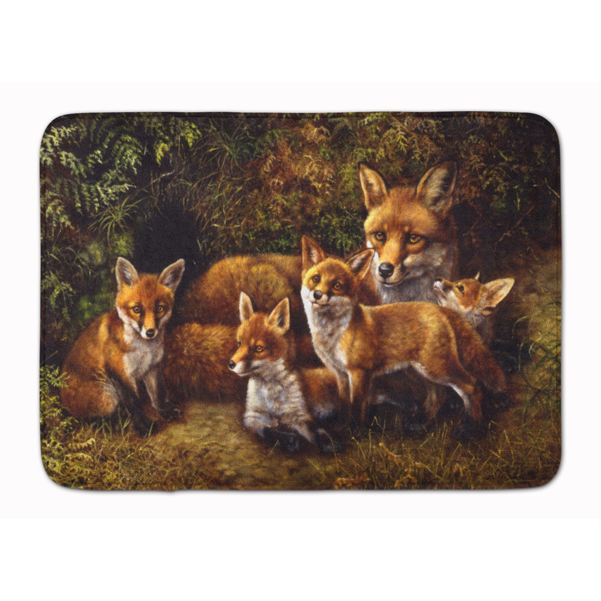 Caroline'S Treasures Family Foxes By Daphne Baxter Floor Mat, 19 X 27, Multicolor