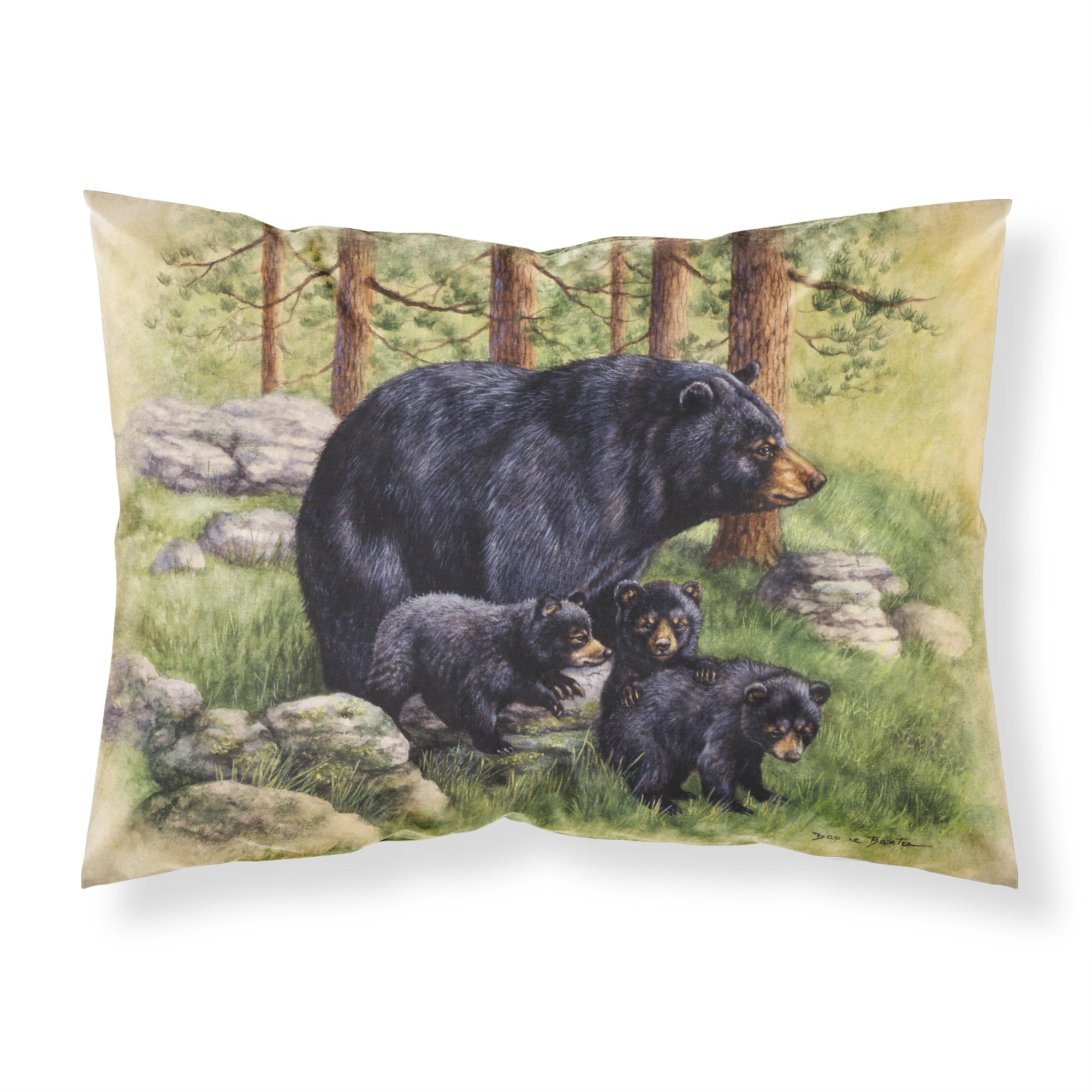 Caroline'S Treasures Black Bears By Daphne Baxter Fabric Standard Pillowcase Bdba0114Pillowcase, Multicolor
