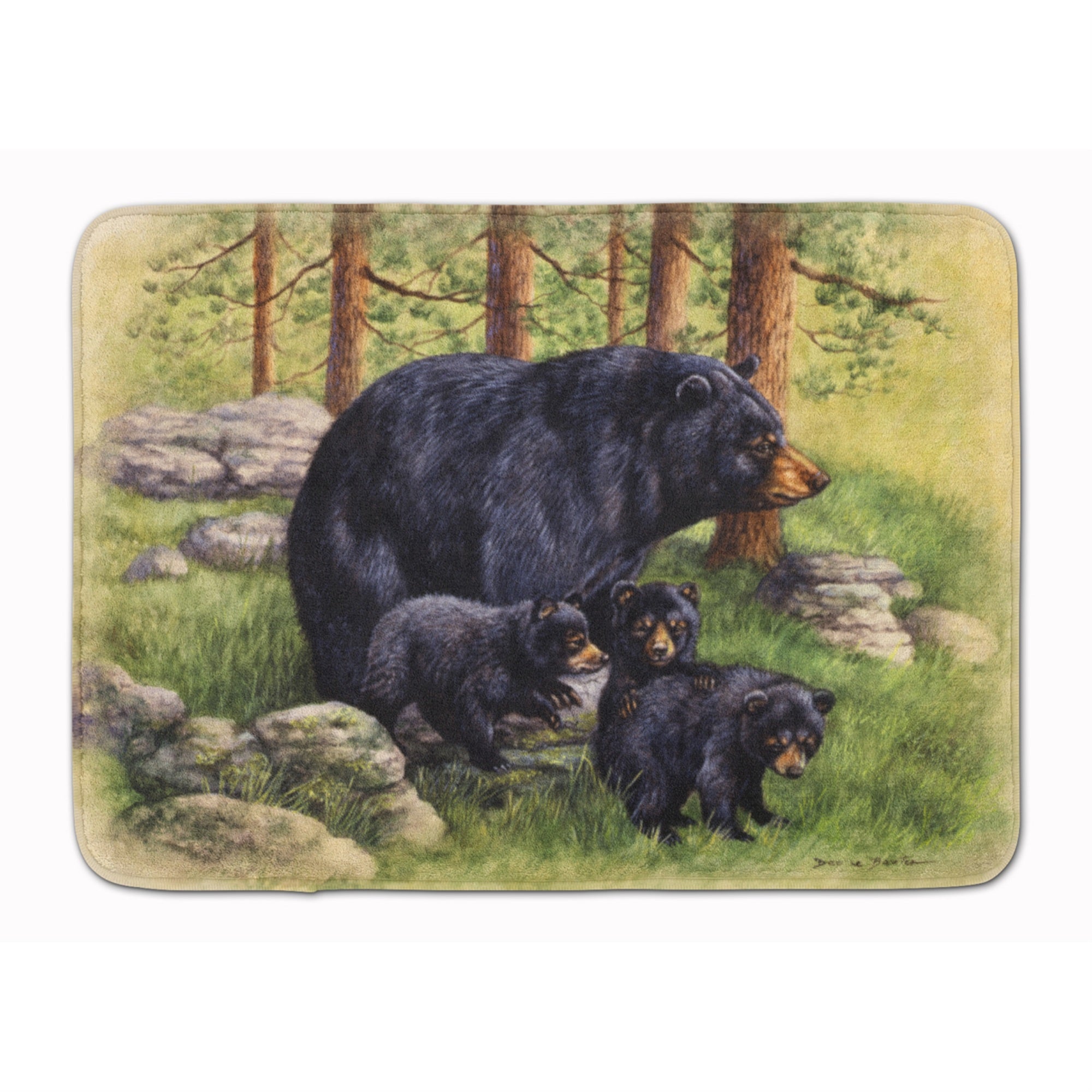 Caroline'S Treasures Black Bears By Daphne Baxter Floor Mat, 19 X 27, Multicolor
