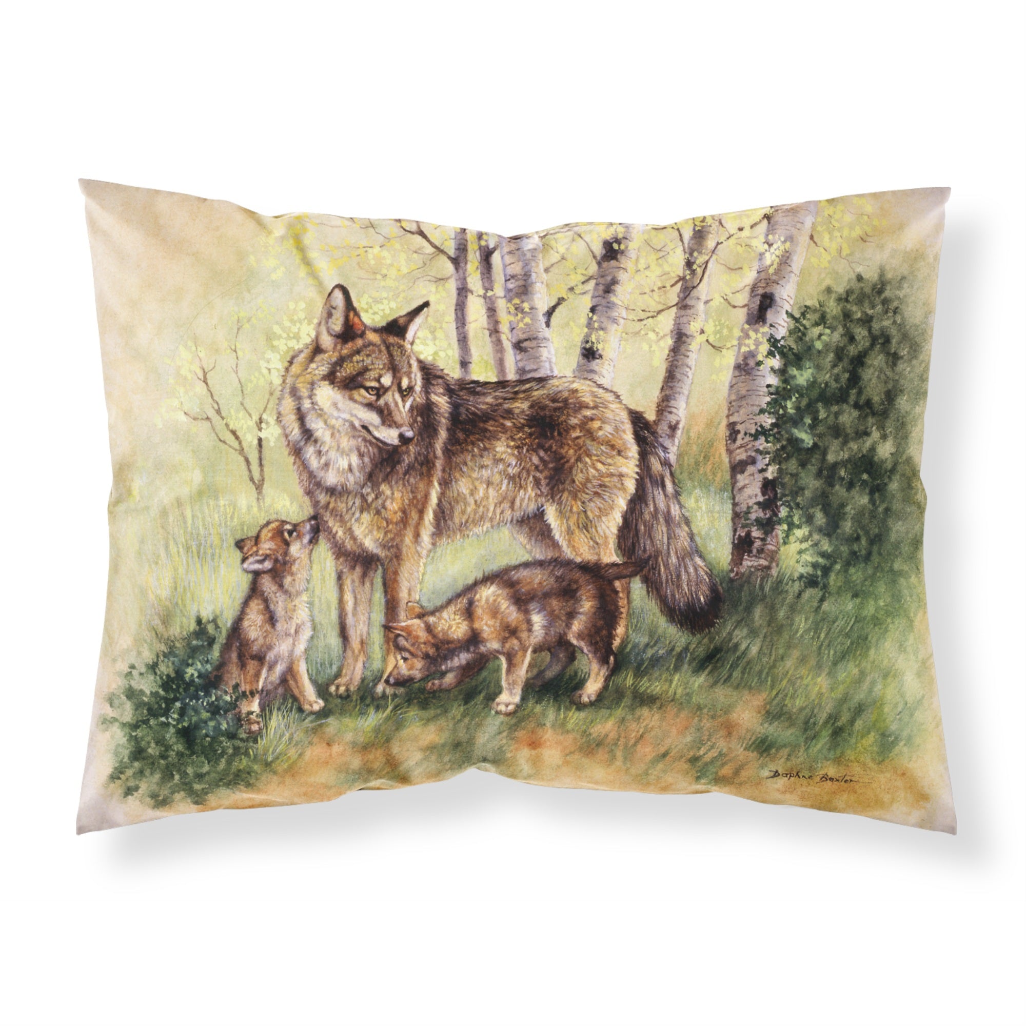 Caroline'S Treasures Wolf Wolves By Daphne Baxter Fabric Standard Pillowcase Bdba0115Pillowcase, Multicolor