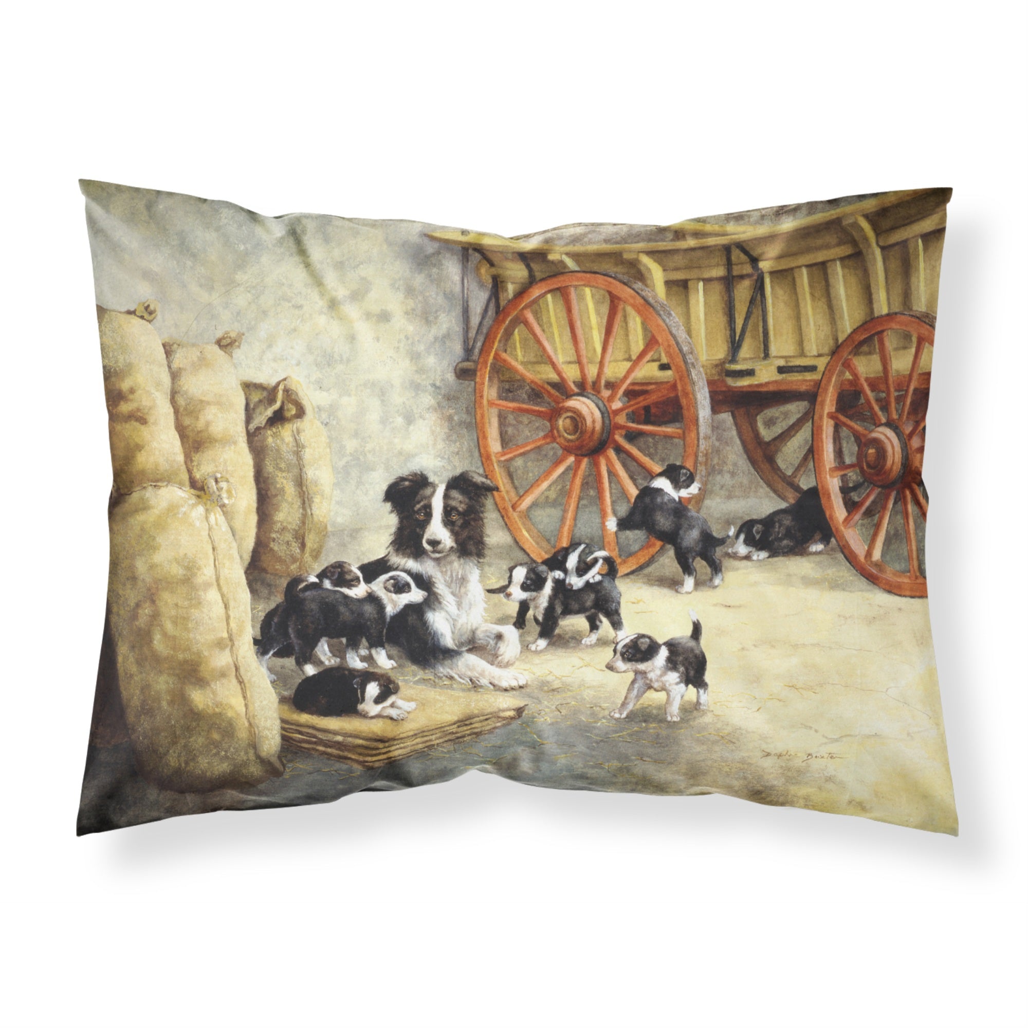 Caroline'S Treasures Border Collie Dog Litter Fabric Standard Pillowcase Bdba0118Pillowcase, Multicolor
