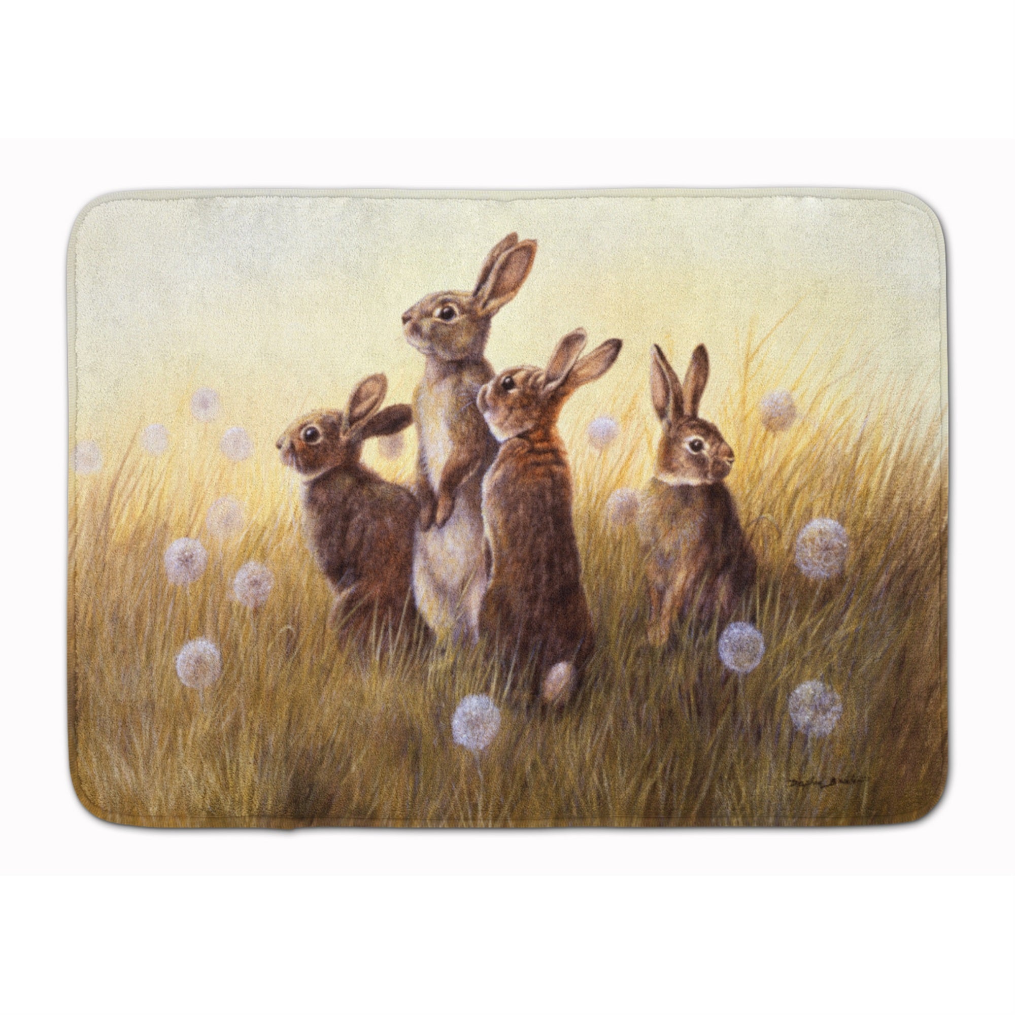Caroline'S Treasures Rabbits In The Dandelions Floor Mat, 19 X 27, Multicolor