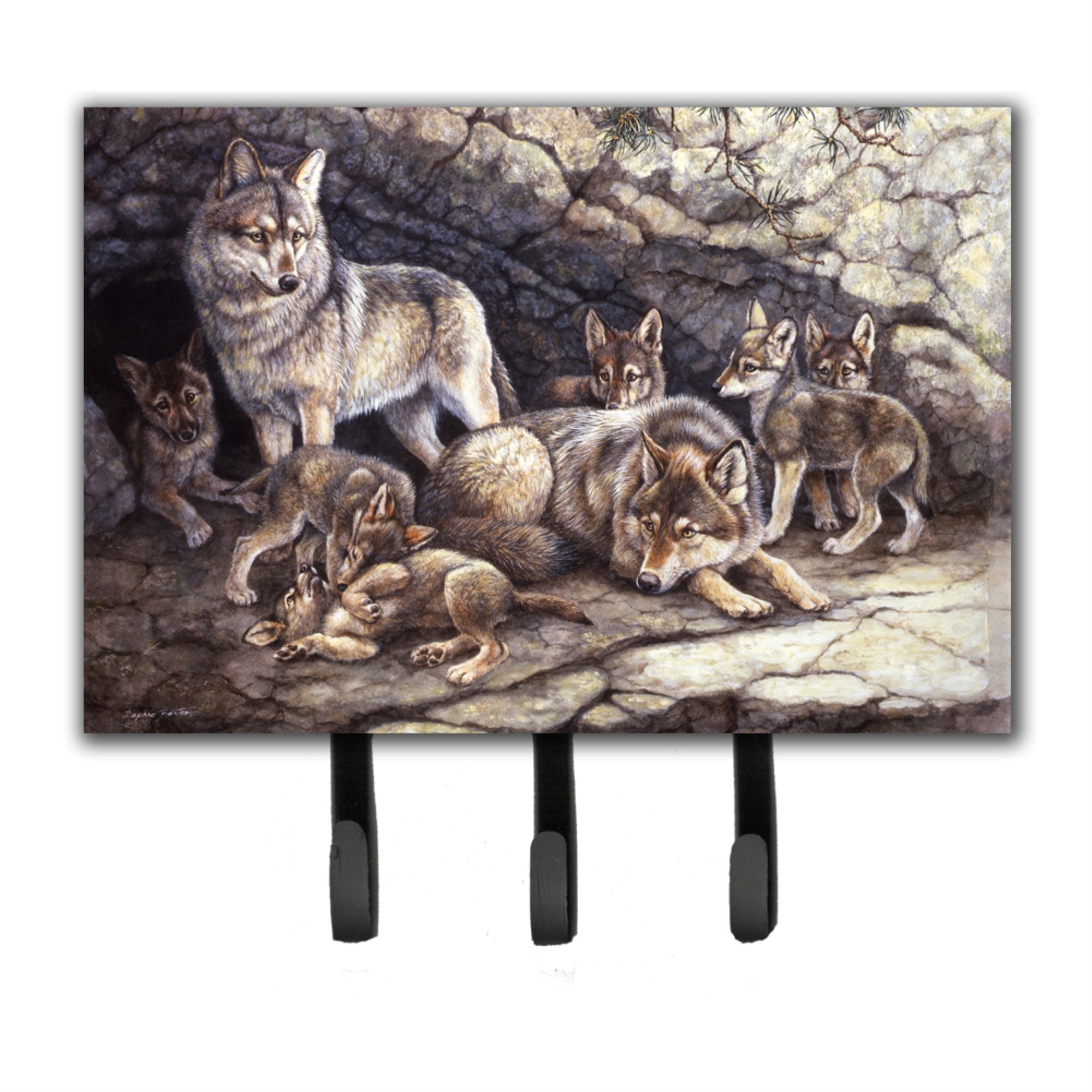Caroline'S Treasures Wolf Wolves By The Den Leash Or Key Holder Bdba0157Th68, Triple