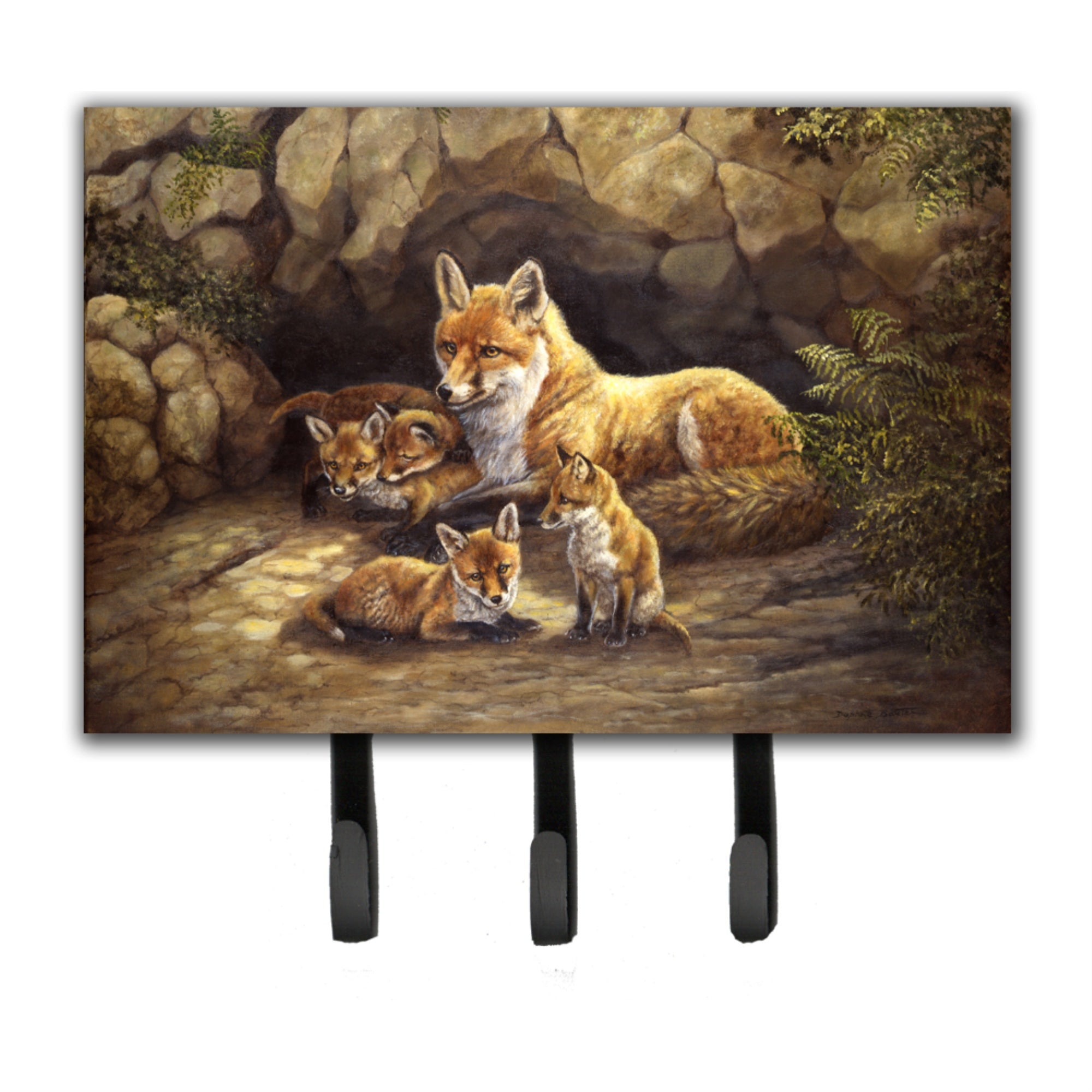 Caroline'S Treasures Family Foxes By The Den Leash Or Key Holder Bdba0169Th68, Triple