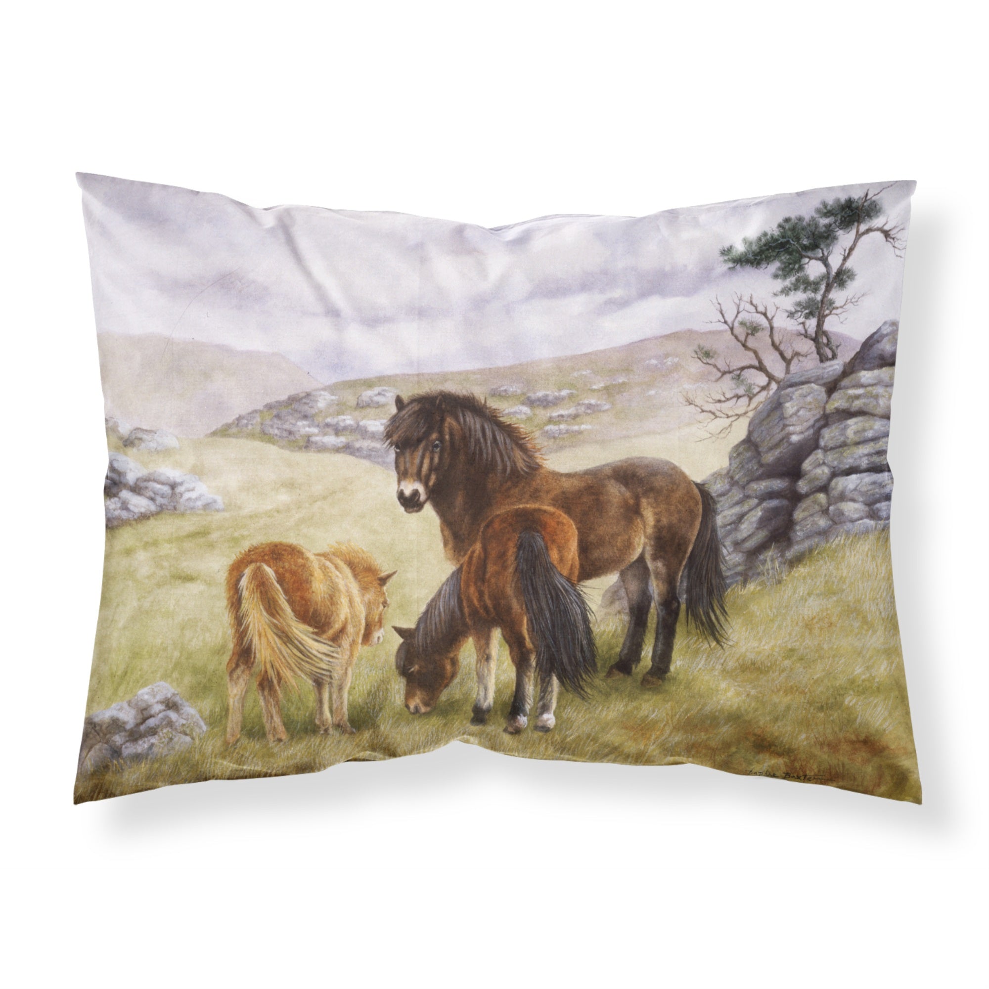 Caroline'S Treasures Horses In The Meadow Fabric Standard Pillowcase Bdba0189Pillowcase, Multicolor