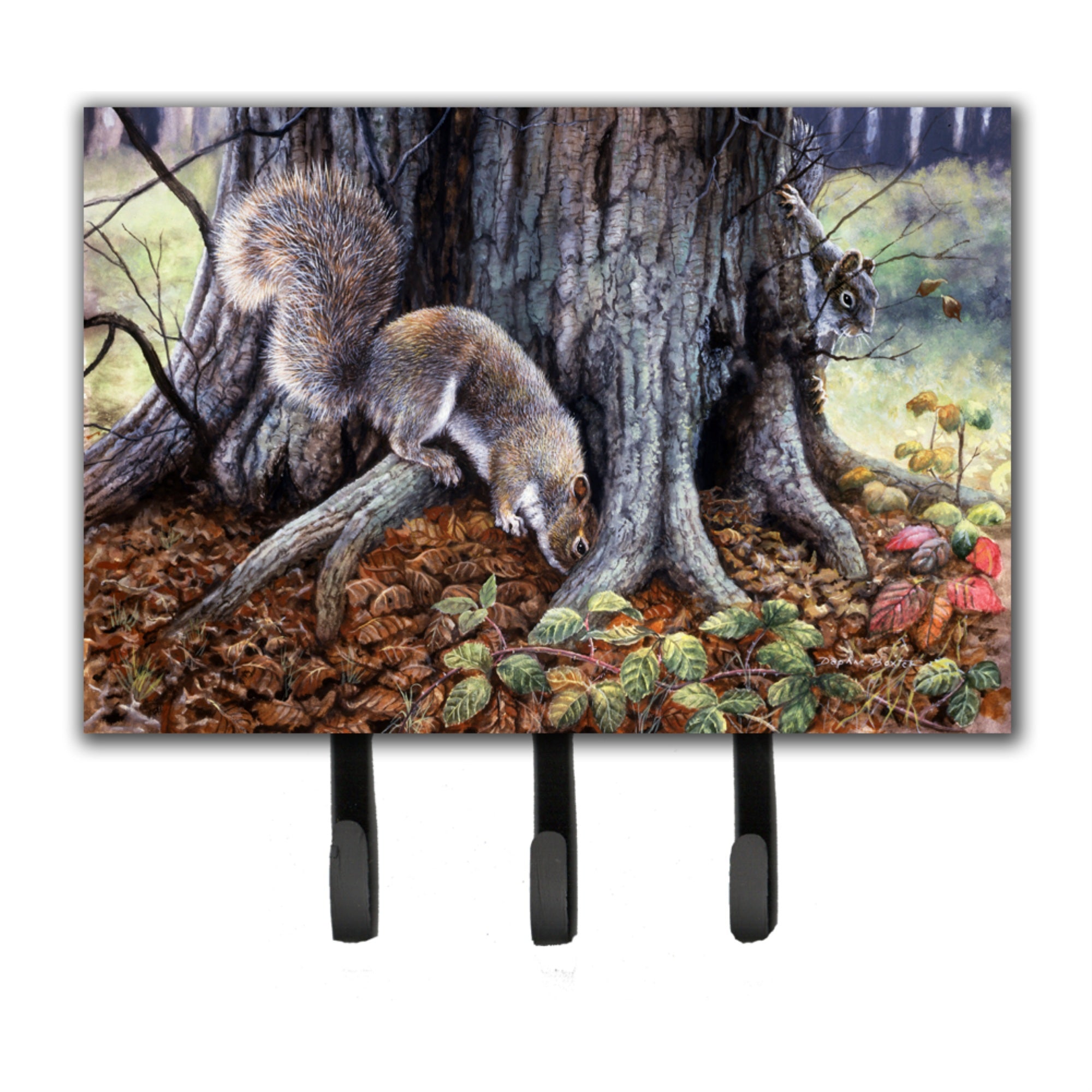 Caroline'S Treasures Grey Squirrels Around The Tree Leash Or Key Holder Bdba0260Th68, Triple