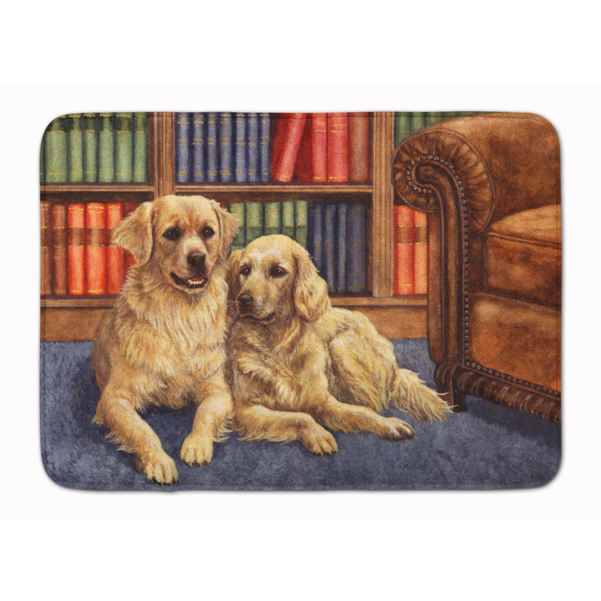 Caroline'S Treasures Golden Retrievers In The Library Floor Mat, 19 X 27, Multicolor
