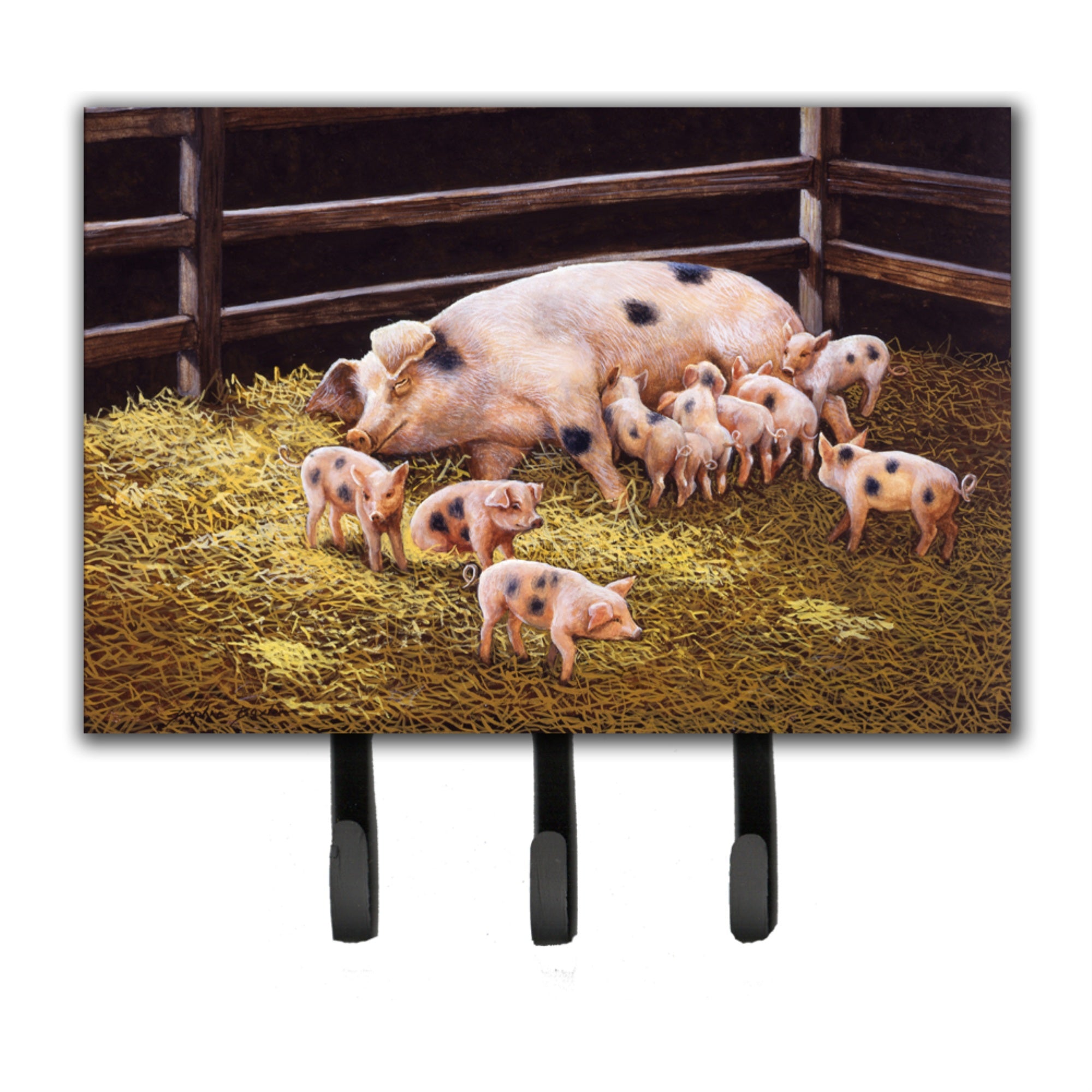 Caroline'S Treasures Pigs Piglets At Dinner Time Leash Or Key Holder Bdba0296Th68, Triple