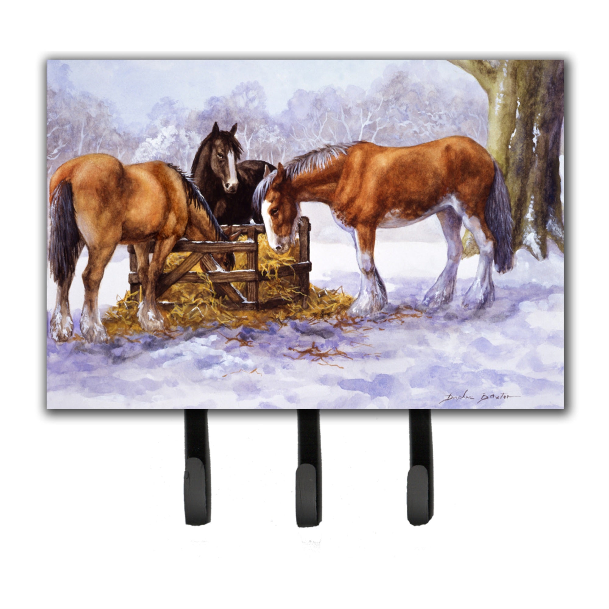 Caroline'S Treasures Horses Eating Hay In The Snow Leash Or Key Holder Bdba0297Th68, Triple