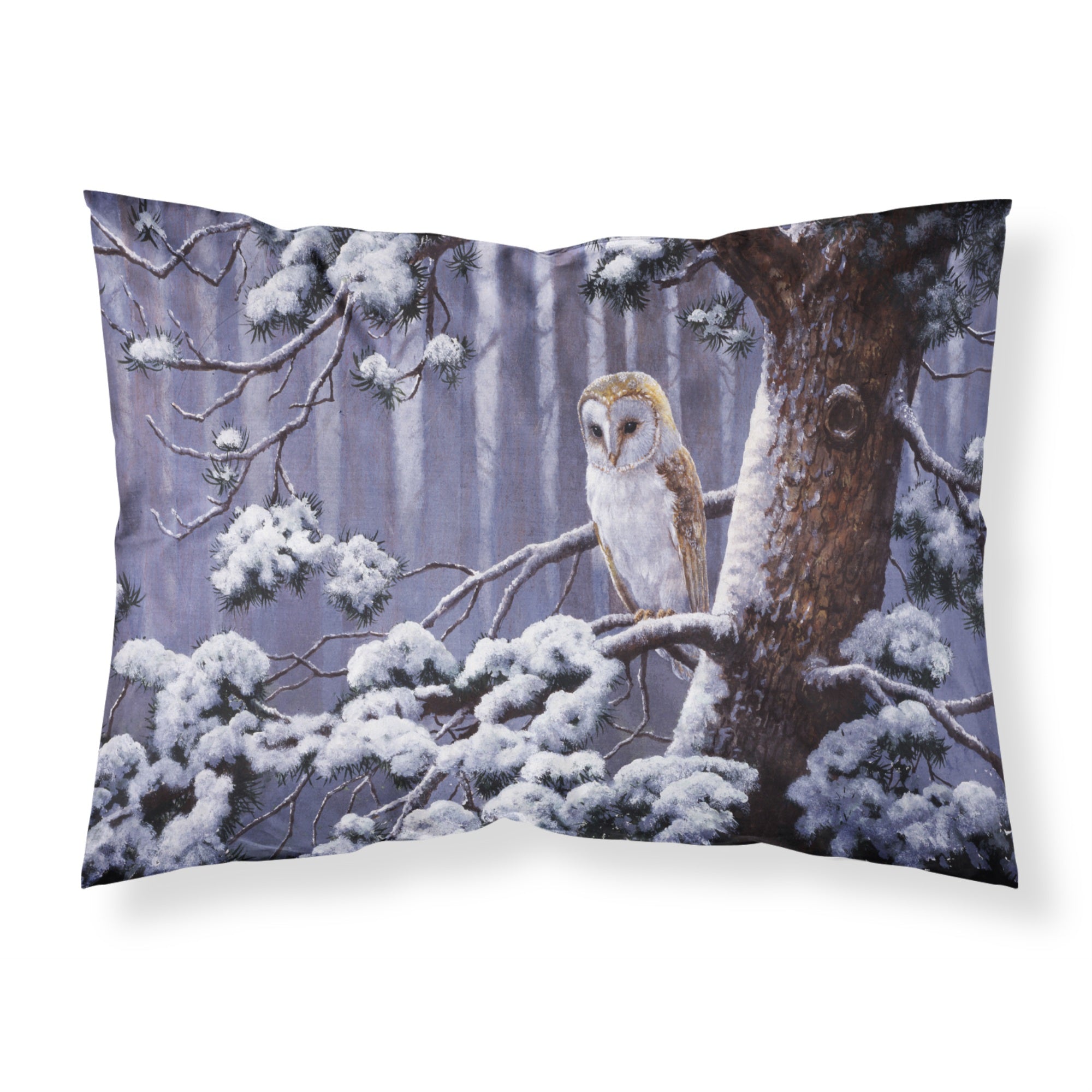 Caroline'S Treasures Owl On A Tree Branch In The Snow Fabric Standard Pillowcase Bdba0303Pillowcase, Multicolor