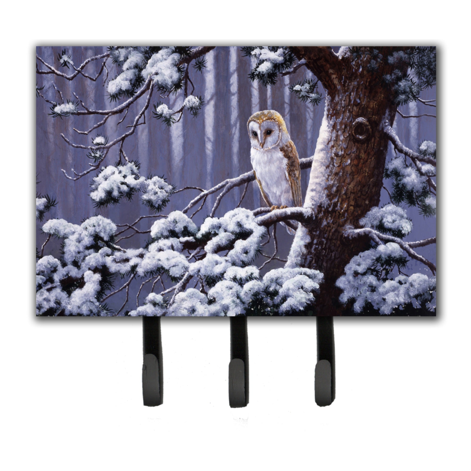 Caroline'S Treasures Owl On A Tree Branch In The Snow Leash Or Key Holder Bdba0303Th68, Triple, Multicolor