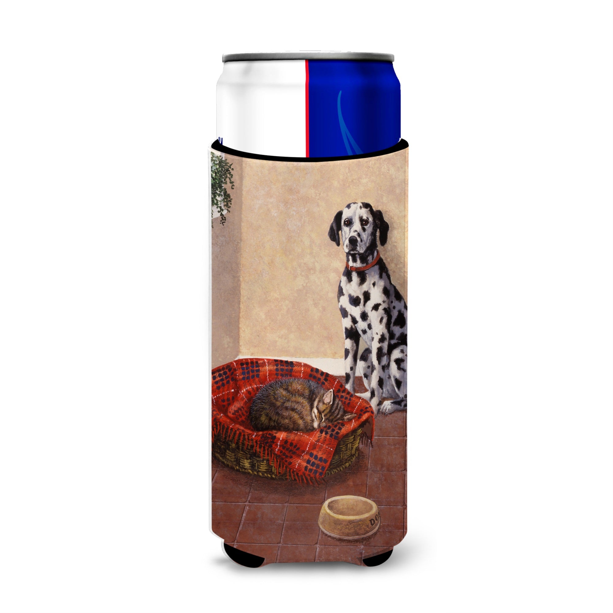 Caroline'S Treasures Dalmatian Somebody Is In My Bed Michelob Ultra Koozies For Slim Cans, Multicolor